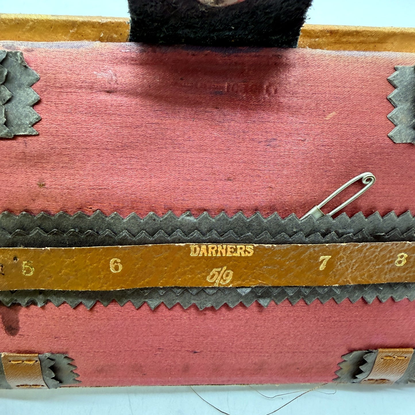 Barleet & Sons Vintage Sewing Box for Craft Supplies Storage Brown Red
