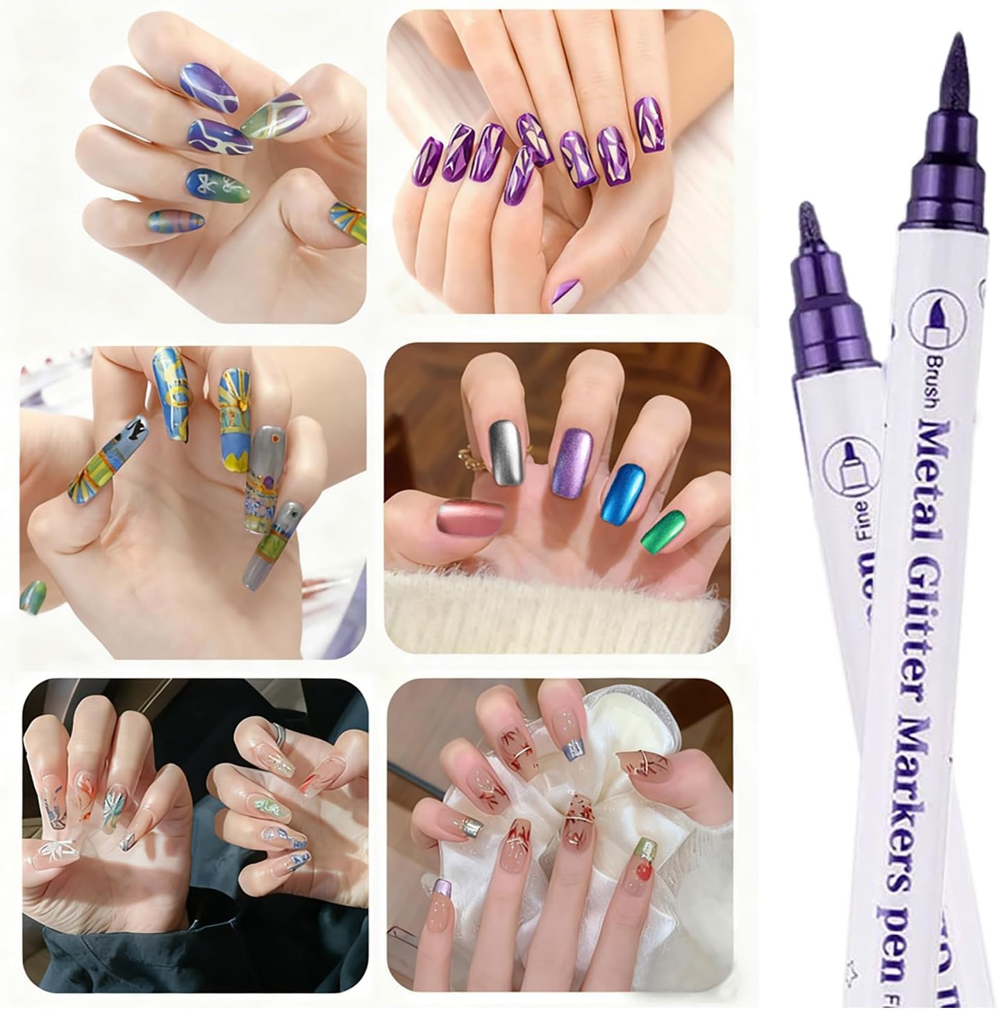 Multicolor Nail Art 10 Pens Set for Temporary Body Tattoos & Markers NEW