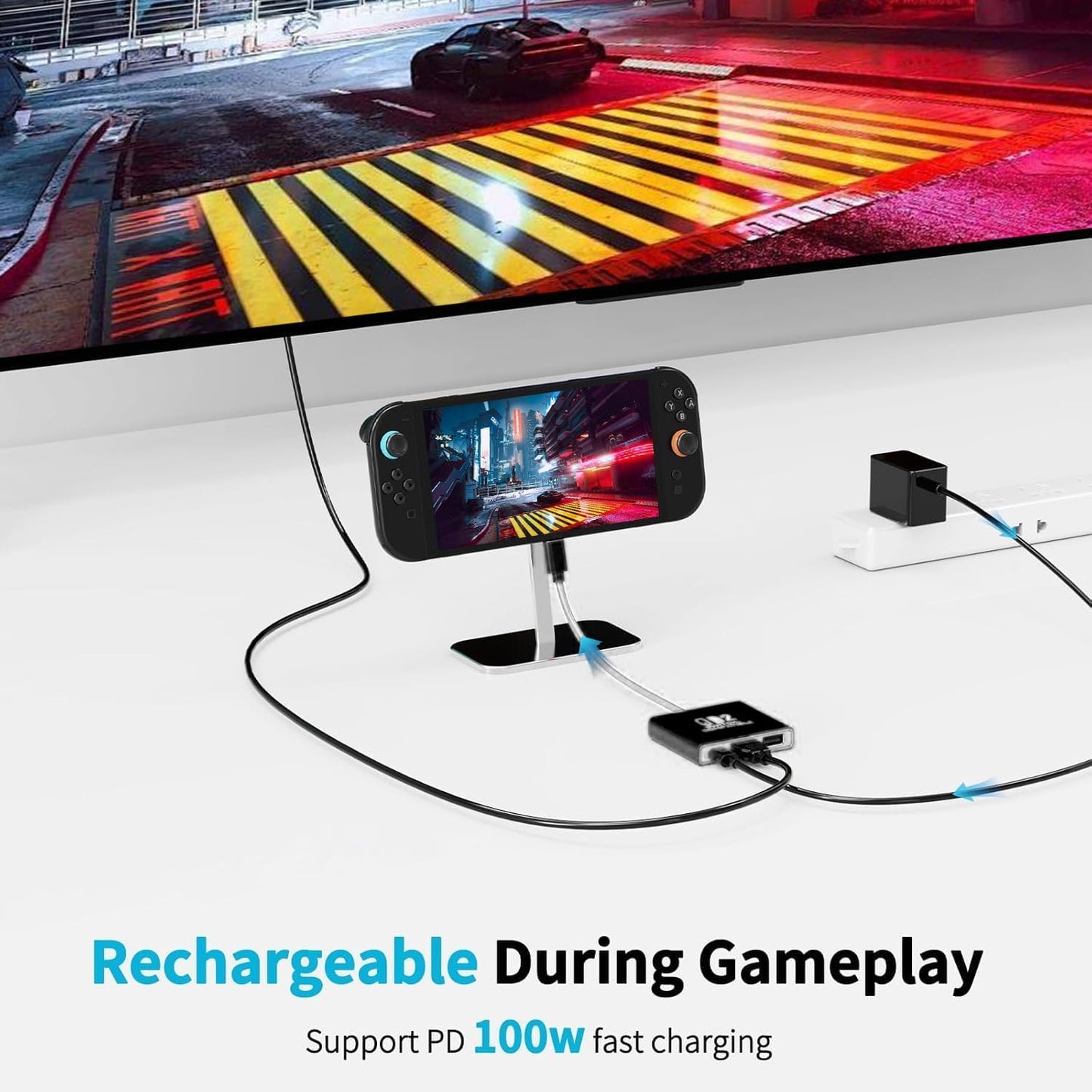 T Tersely Accessory Kits Black Docking Station for Nintendo Switch OLED NEW