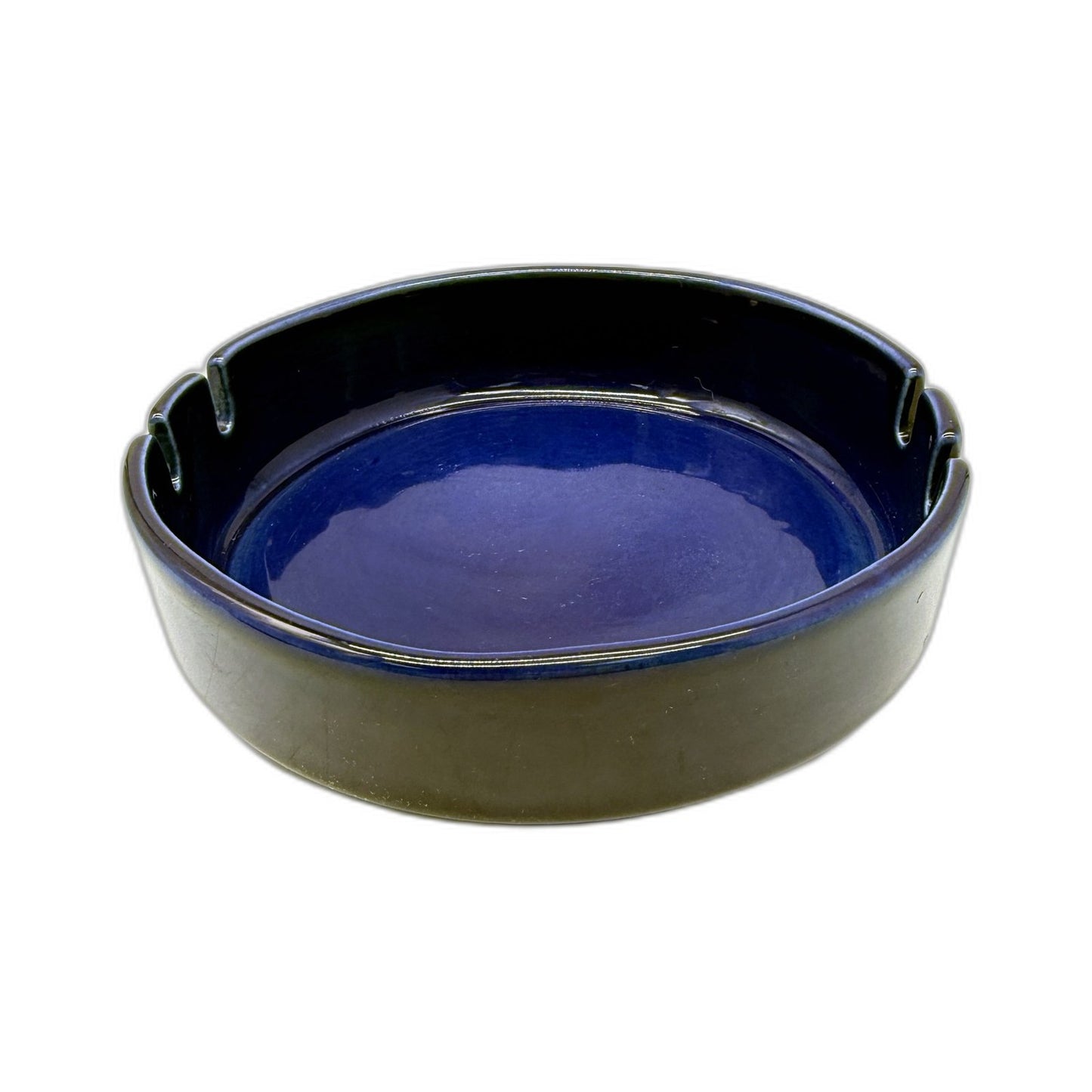 COLLECTABLE Royal Doulton Royal Blue Gloss Ceramic Round Trinket Dish