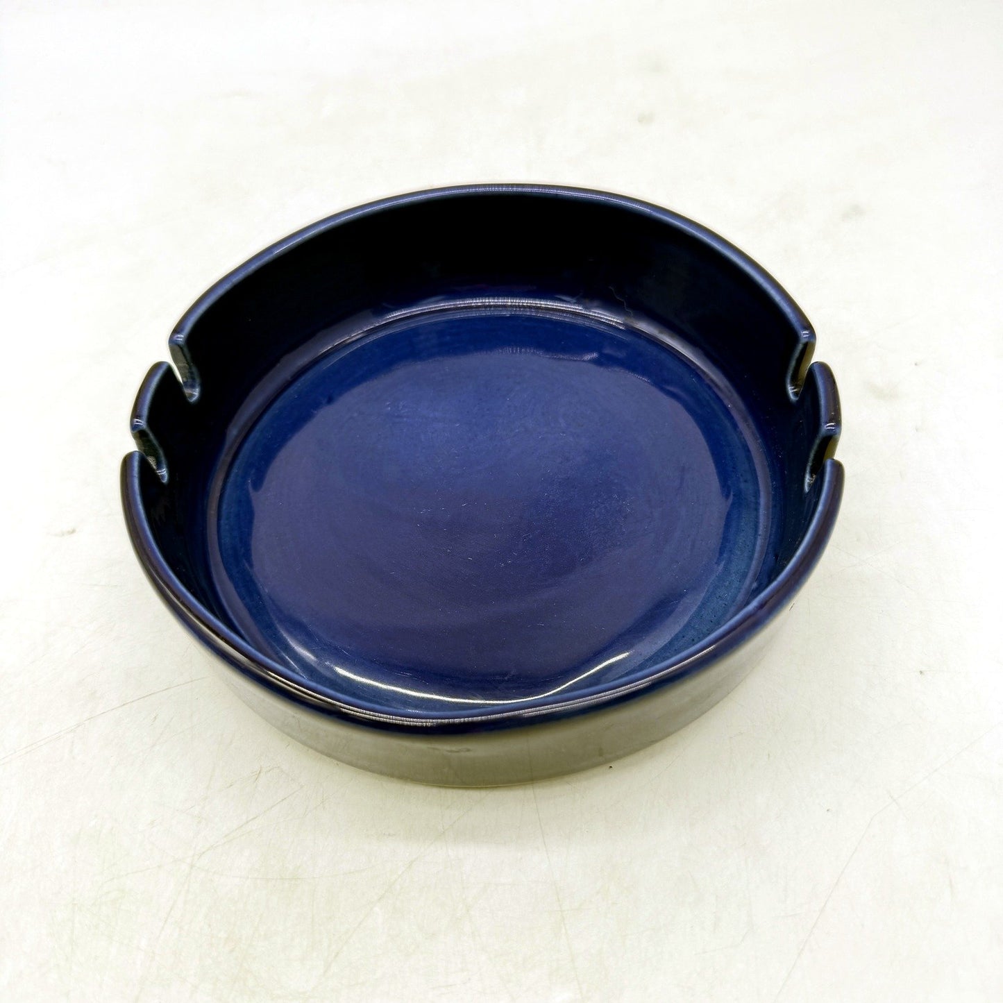 COLLECTABLE Royal Doulton Royal Blue Gloss Ceramic Round Trinket Dish
