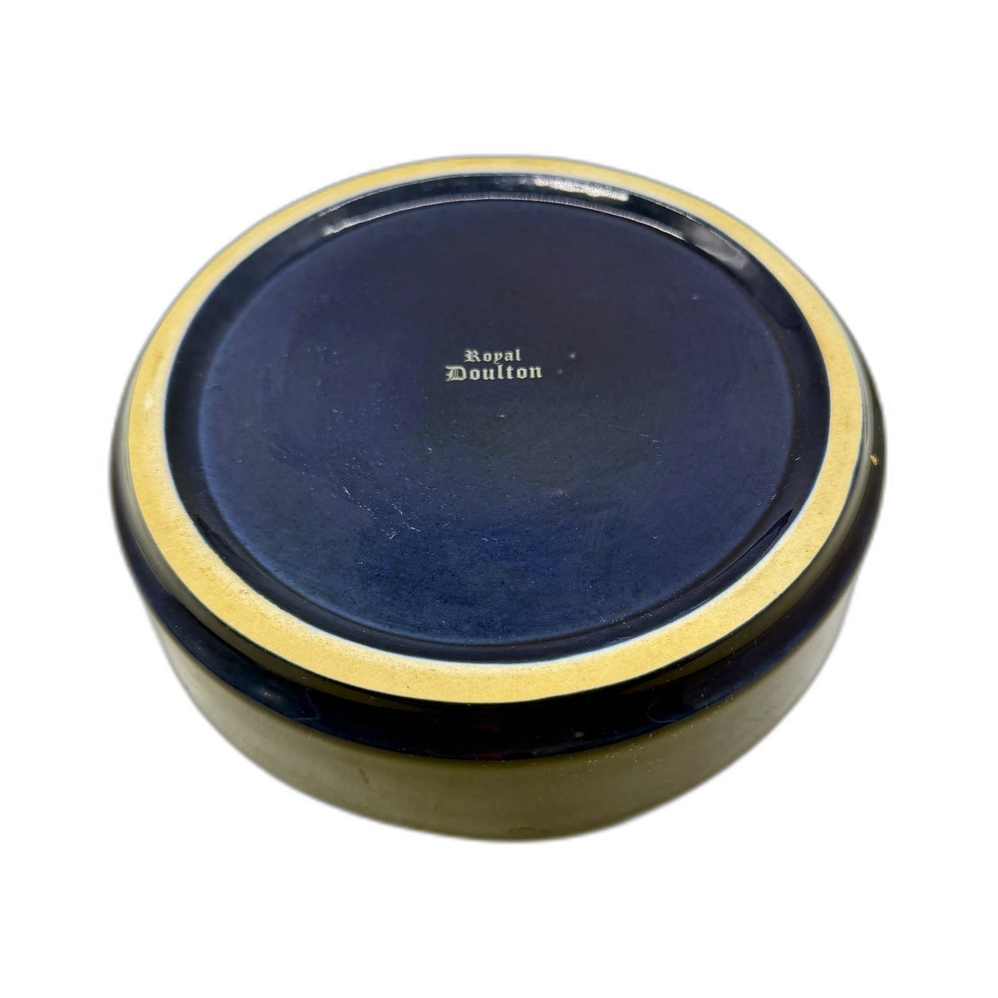 COLLECTABLE Royal Doulton Royal Blue Gloss Ceramic Round Trinket Dish