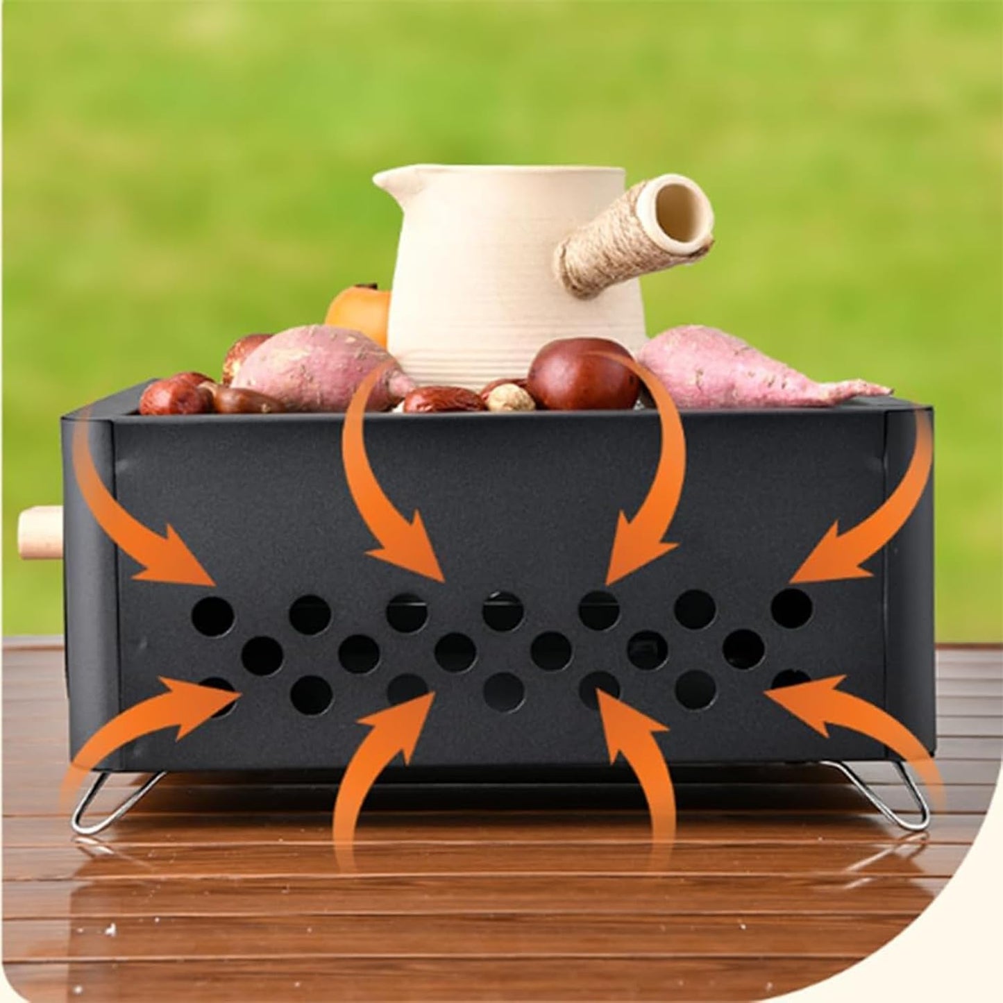 Portable Charcoal Grill Tabletop BBQ Stove for Camping Backyard Picnics NEW