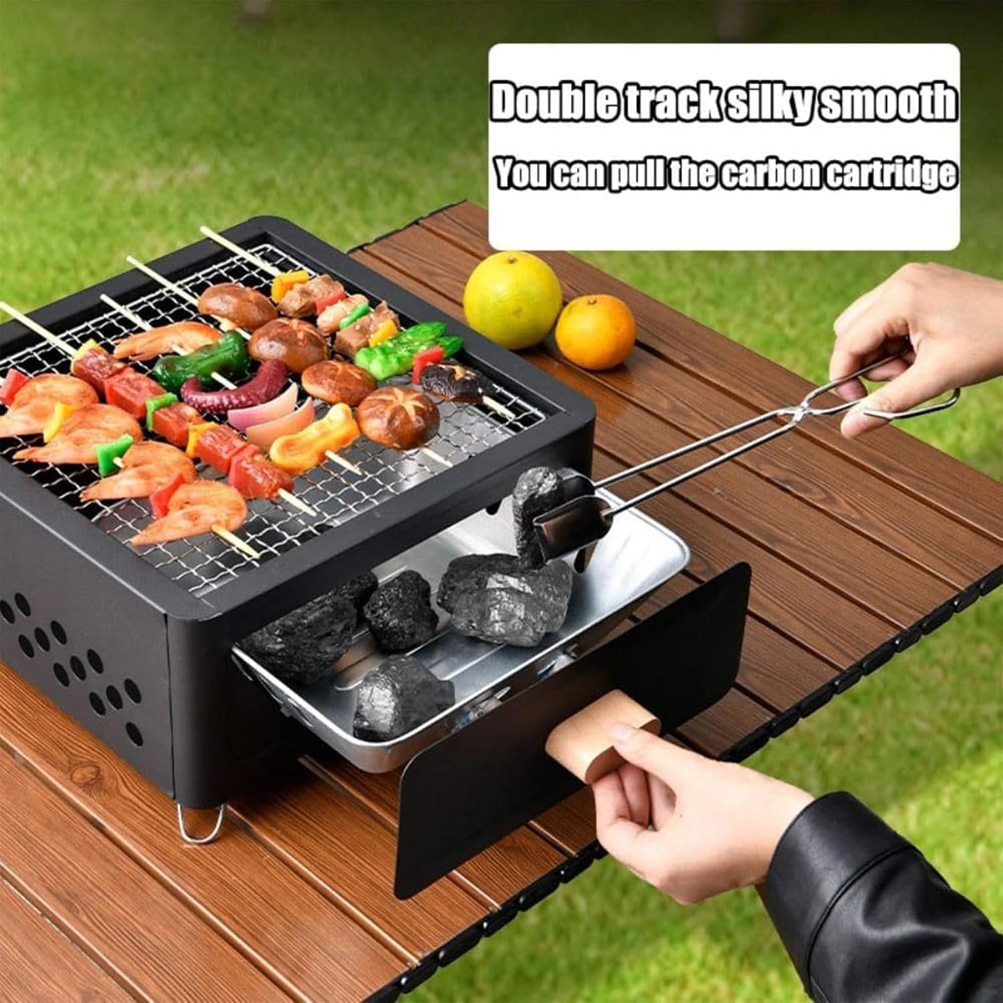 Portable Charcoal Grill Tabletop BBQ Stove for Camping Backyard Picnics NEW