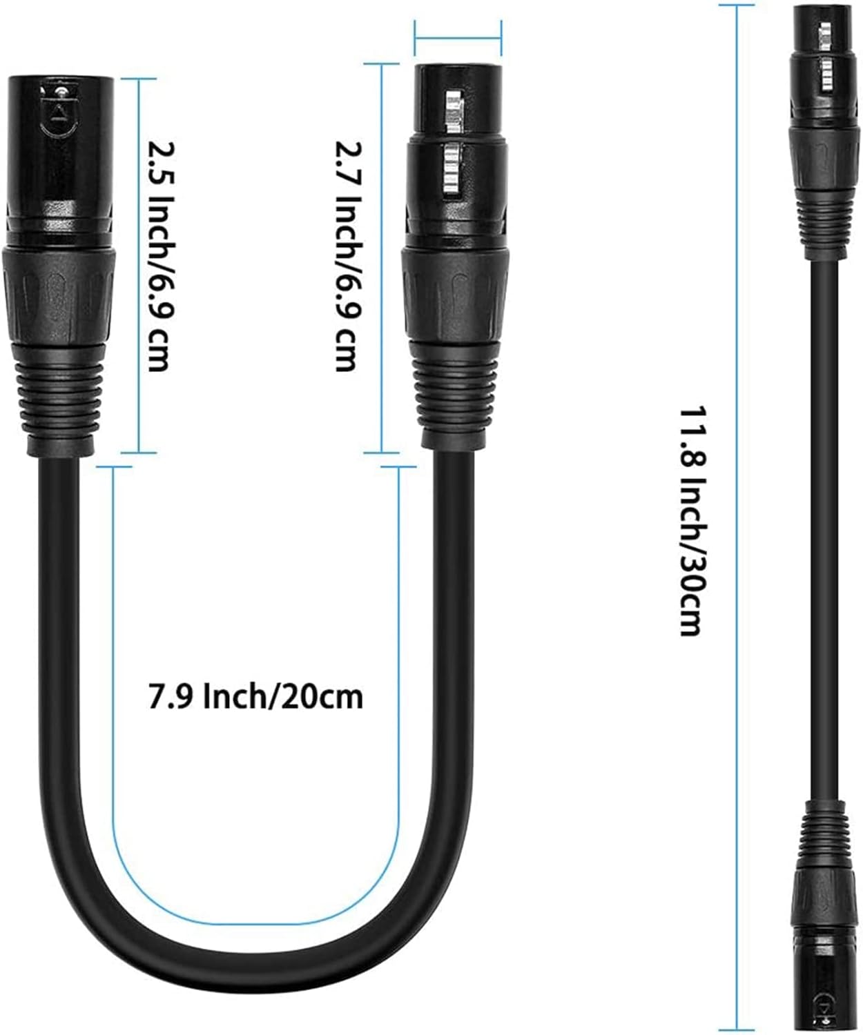 Yieidui 3 Pin to 5 Microphone Audio Adapter Connector Cables NEW