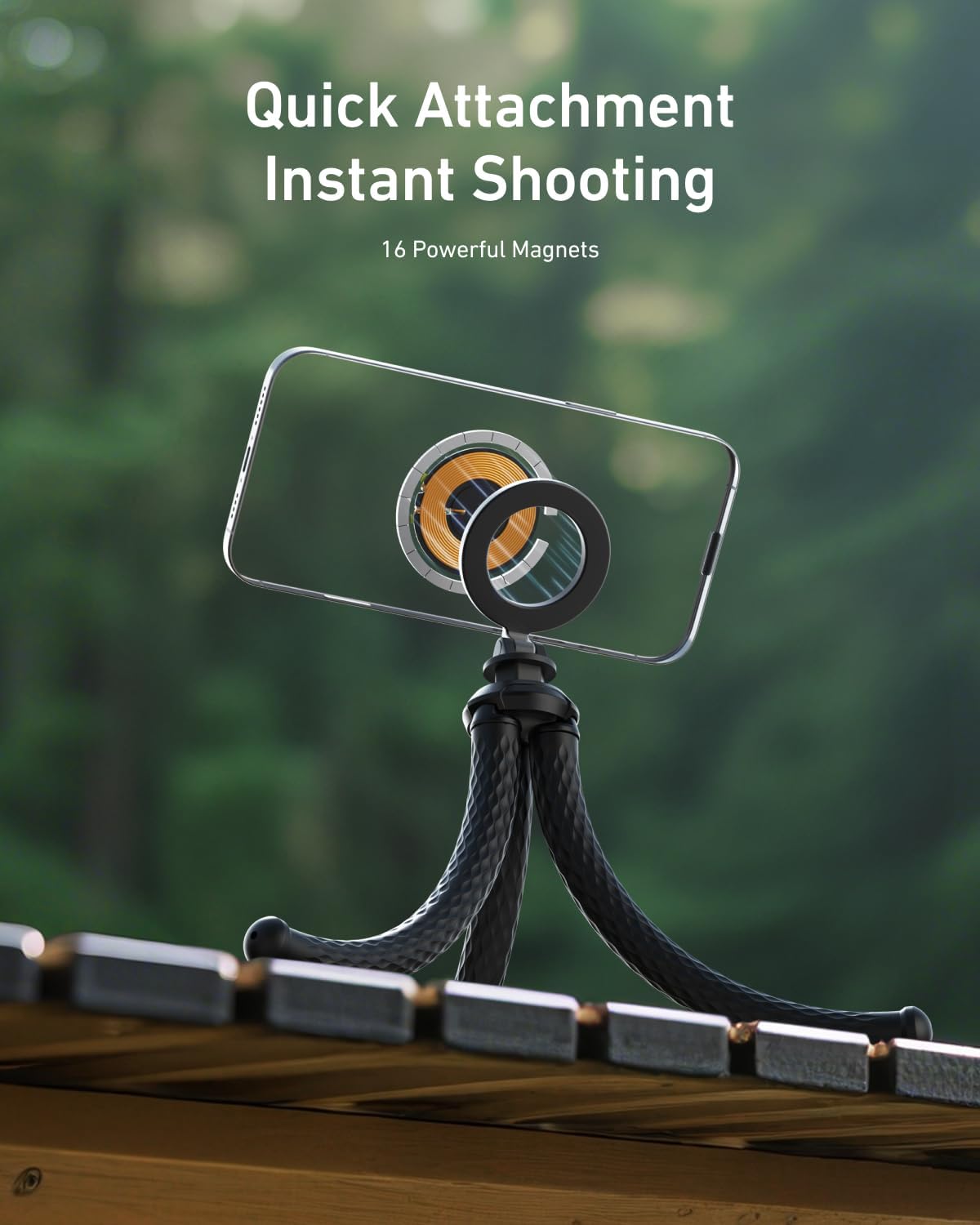 TELESIN Flexible Tripods Phone Tripod Stand Magnetic Bendable Lightweight NEW