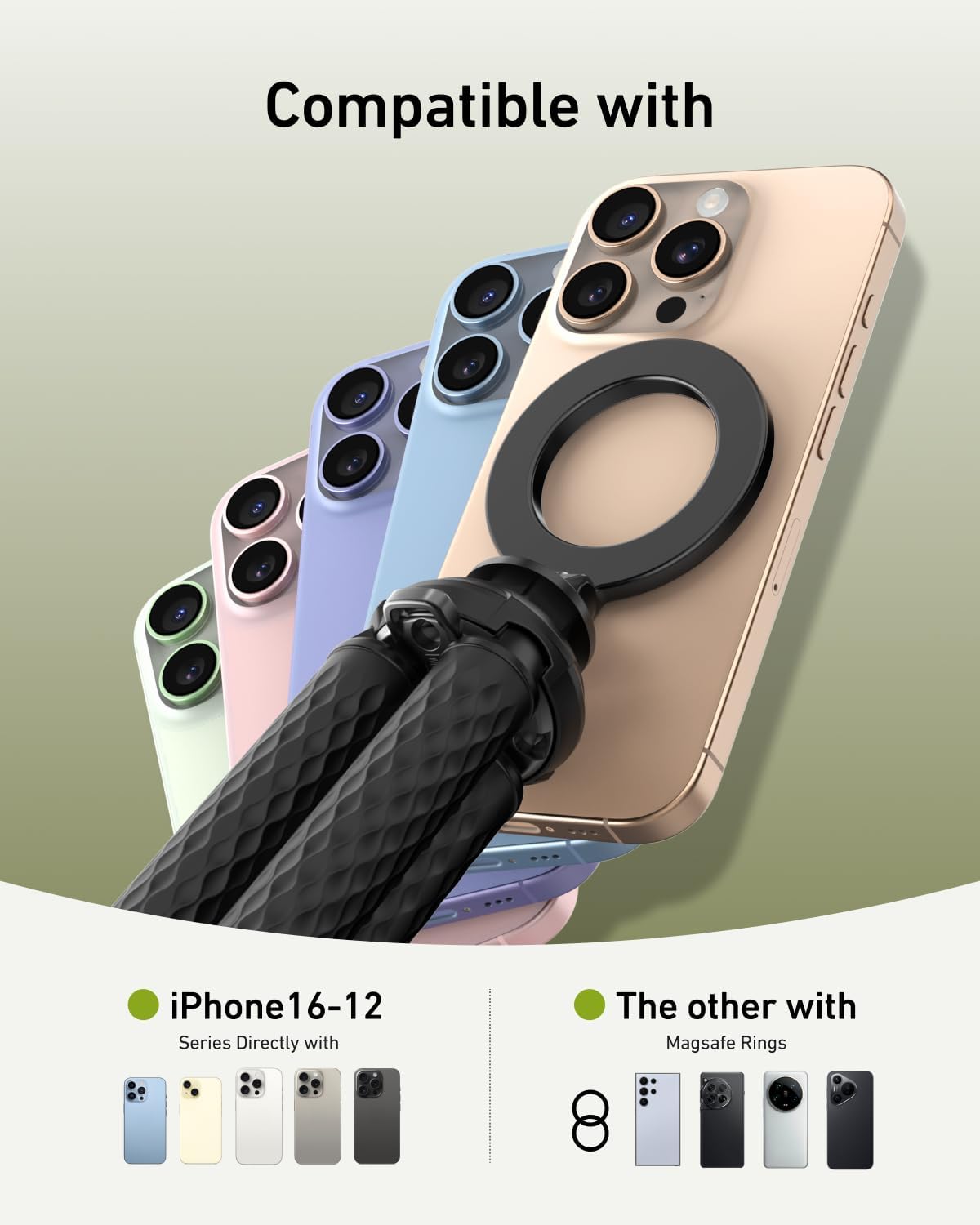 TELESIN Flexible Tripods Phone Tripod Stand Magnetic Bendable Lightweight NEW