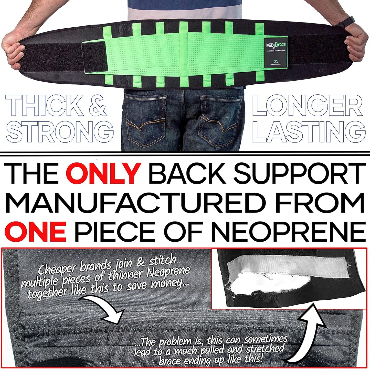 MEDiBrace 3X-Large Lumbar Support Belt, Persian Blue (44" to 51" Waist) DEMO