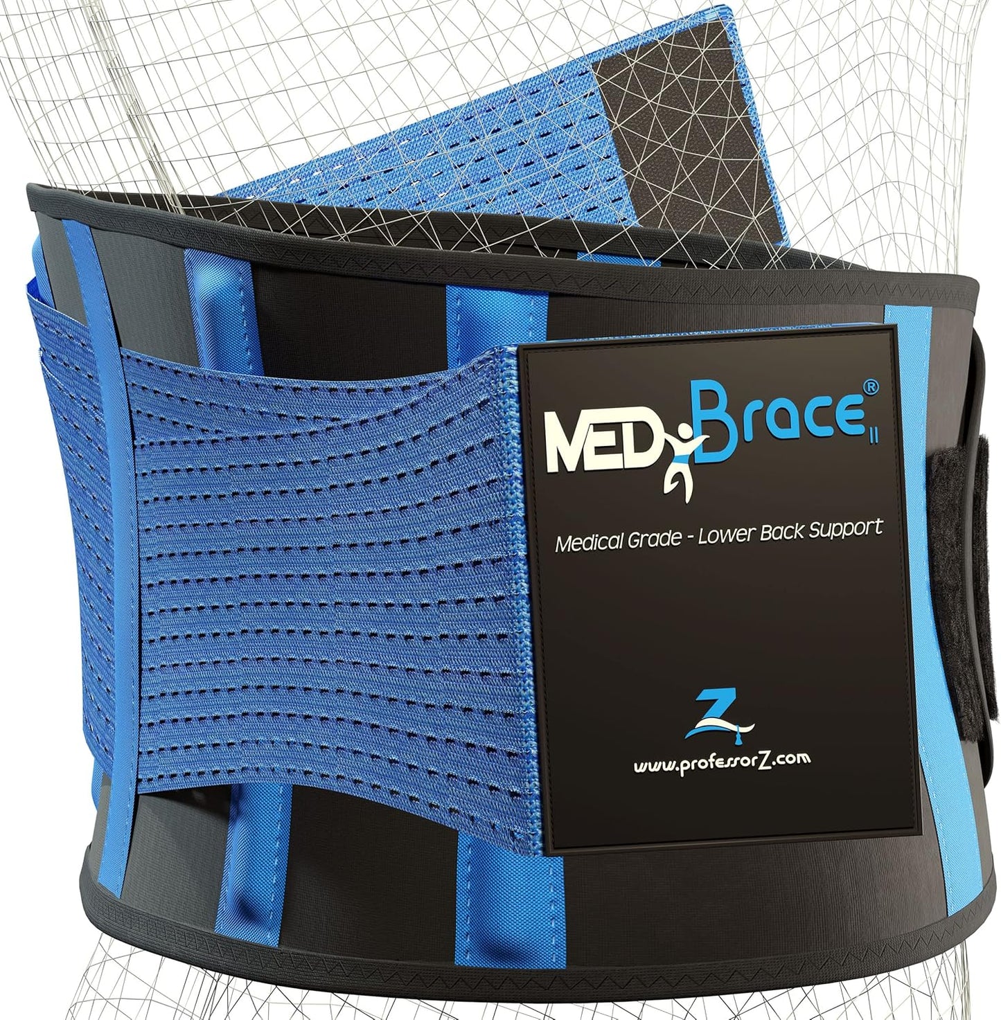 MEDiBrace 3X-Large Lumbar Support Belt, Persian Blue (44" to 51" Waist) DEMO
