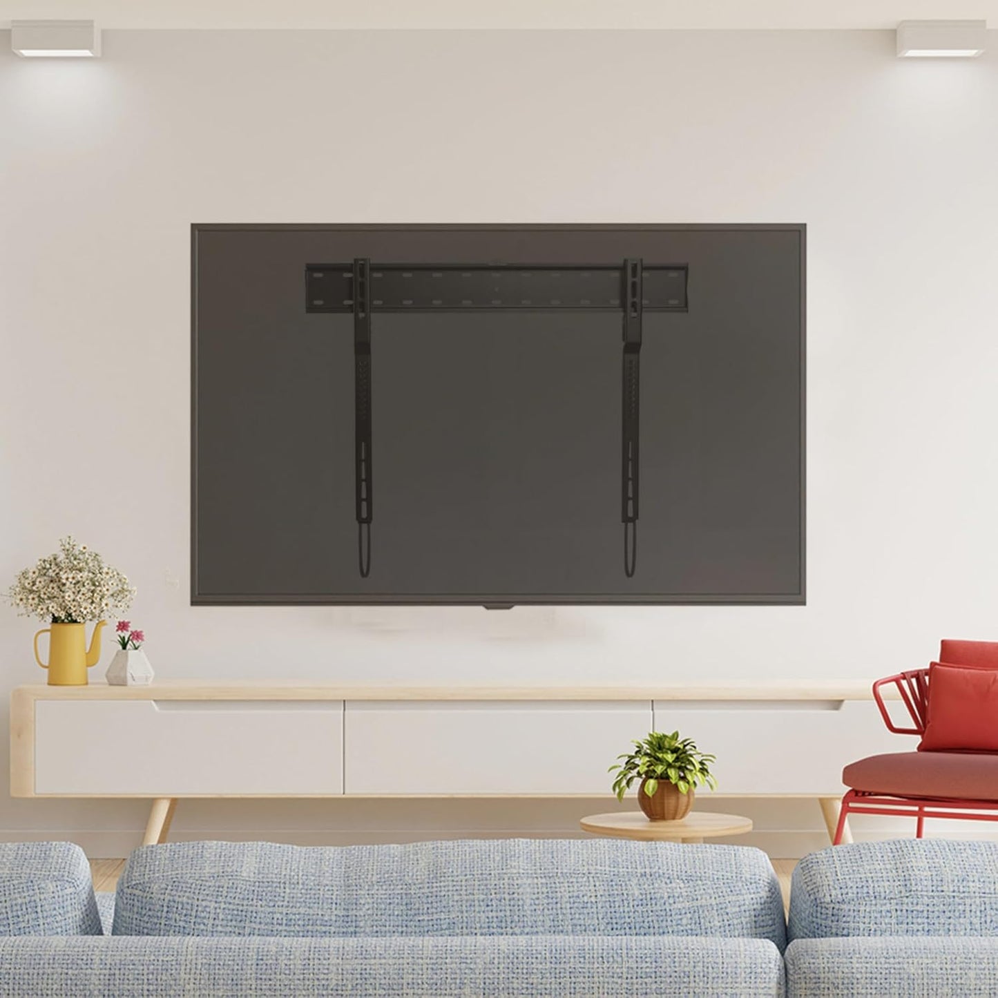 Laser Ultra Slim Fixed TV Wall Mount Bracket for 43-80 Inch TVs in Black DEMO