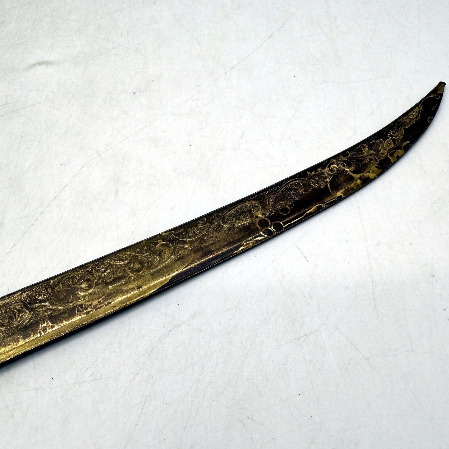 Vintage Decorative Sword Ornate Antique Collectible Gold Black Wall Decor