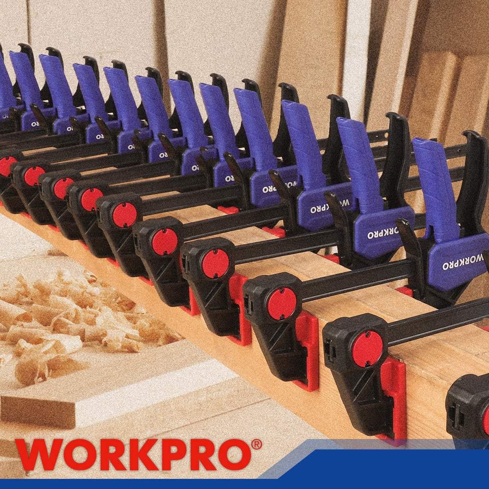 WORKPRO Nylon Workholding 4 Pack 6-Inch and 2 Pack 12-Inch Steel Bar Clamps NEW