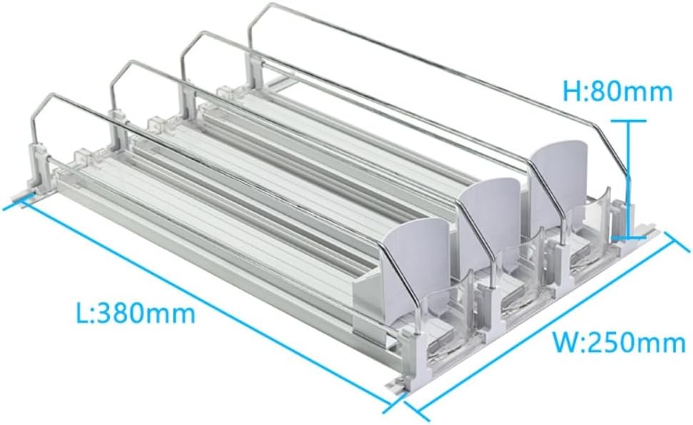 Poemtian 3-Row Insulators Adjustable Fridge Drink Organizer Dispenser NEW