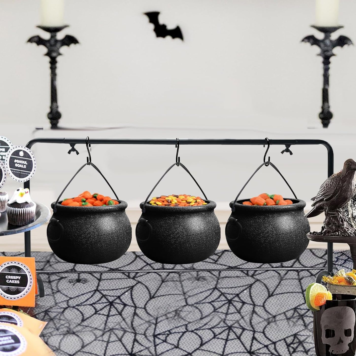 ORIENTAL CHERRY Halloween Decor Witches Candy Servers Black 22 x 4.72 11 NEW