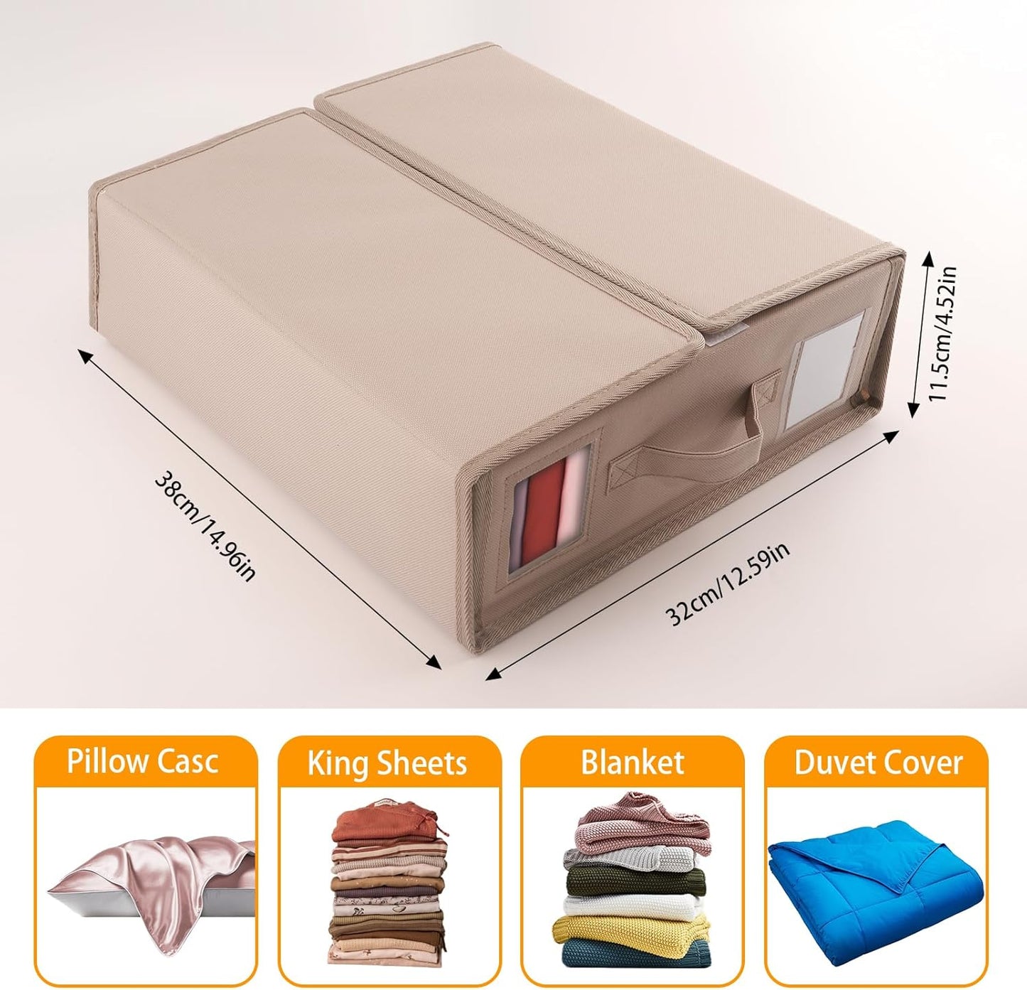 NAMIX Bed Sheet Organizer Storage Boxes for Linen Closet Oxford Cloth 6Pk NEW
