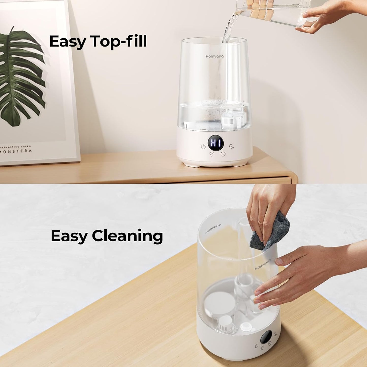 Homvana 3.6L Top-Fill Cool Mist Single Room Humidifier for Grey Spaces NEW