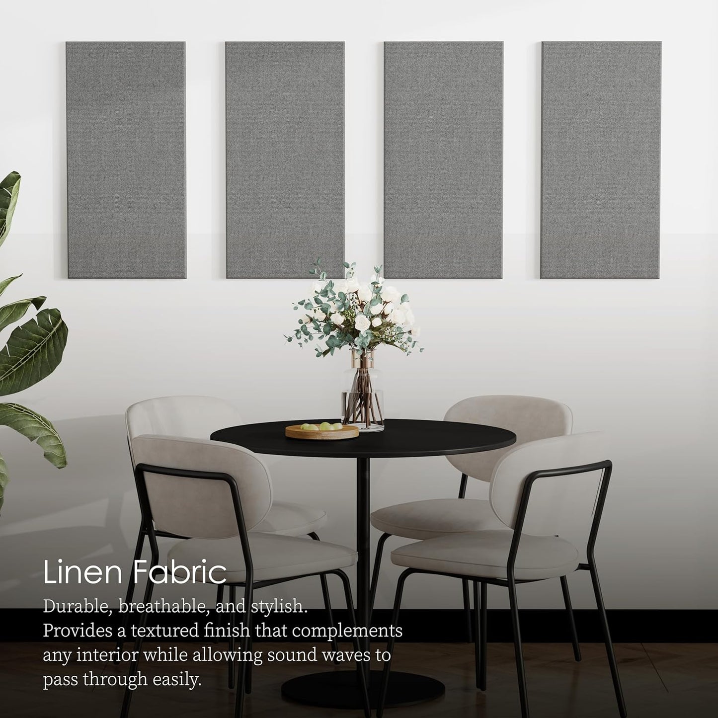 JaneTech Acoustic Panels Soundproof Wall Panes Polyester Fiber Mid Grey NEW