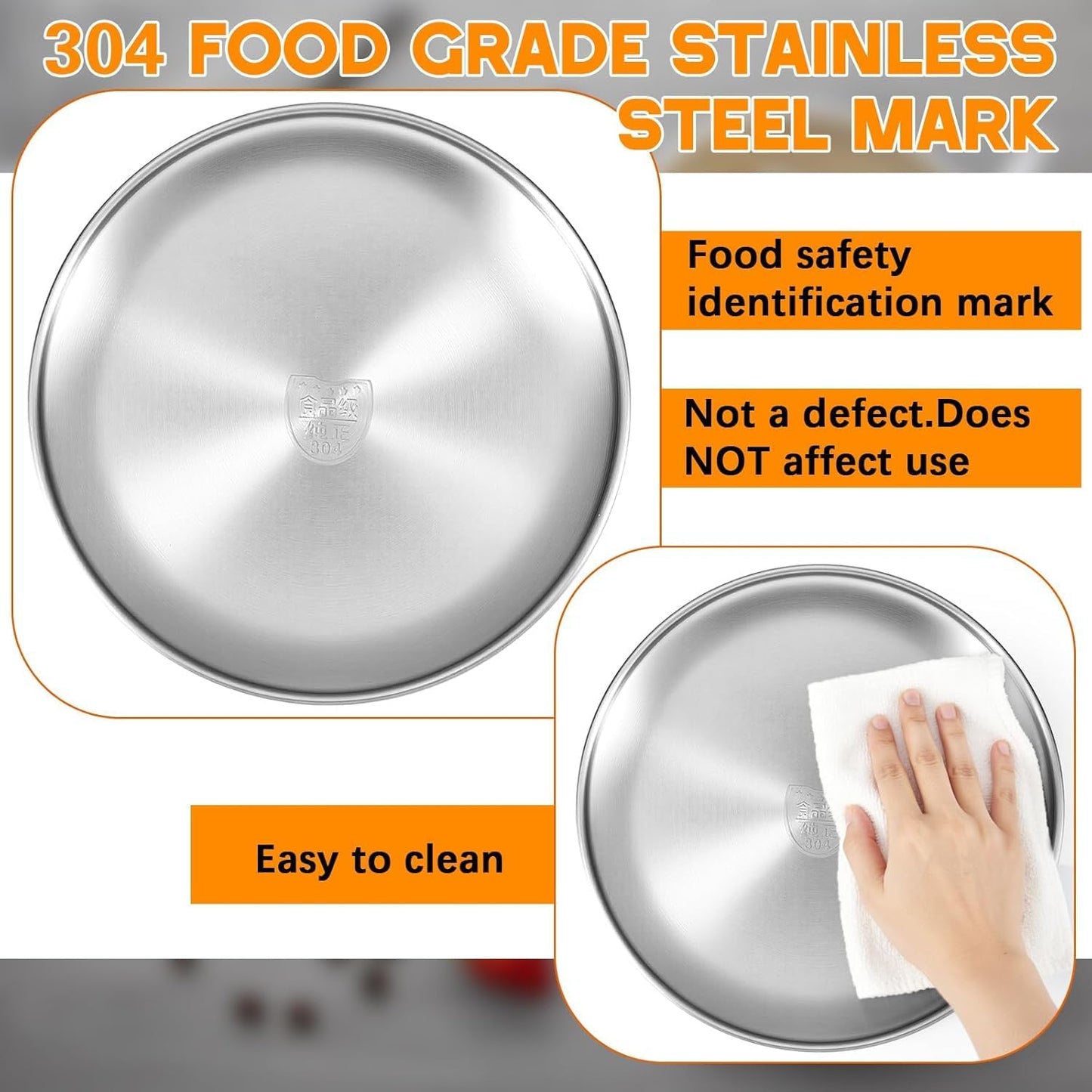 X.Starline Stainless Steel Metal 8-Piece Camping Dinnerware Bowl & Plate Set NEW