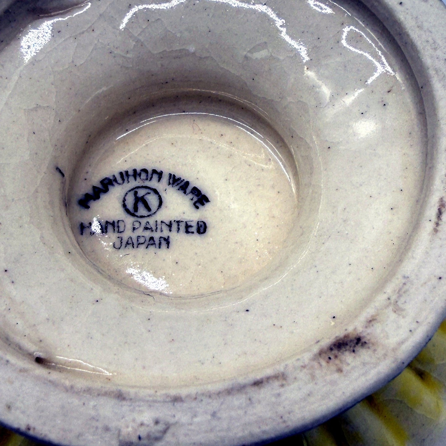 VINTAGE Maruhon Ware Hand Painted In Japan Ceramic Sugar Bowl With Lid