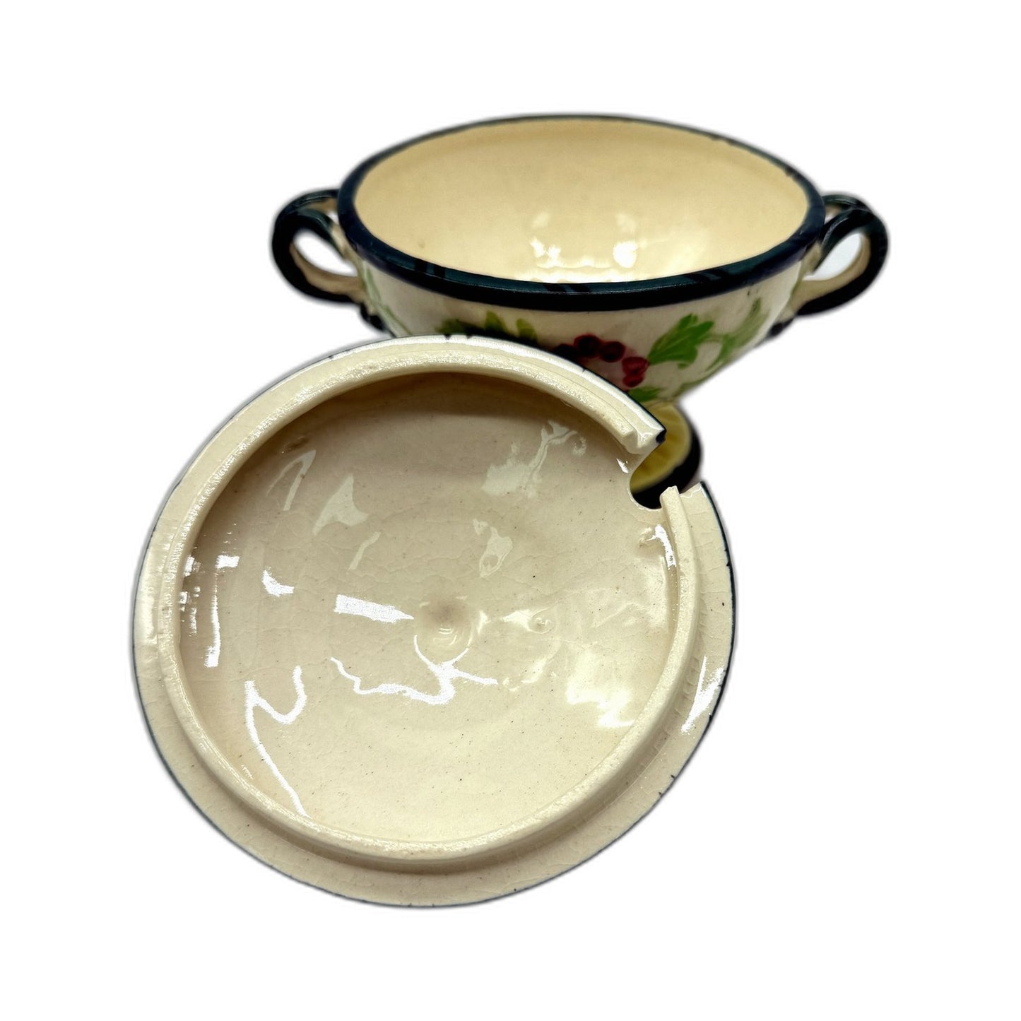 VINTAGE Maruhon Ware Hand Painted In Japan Ceramic Sugar Bowl With Lid