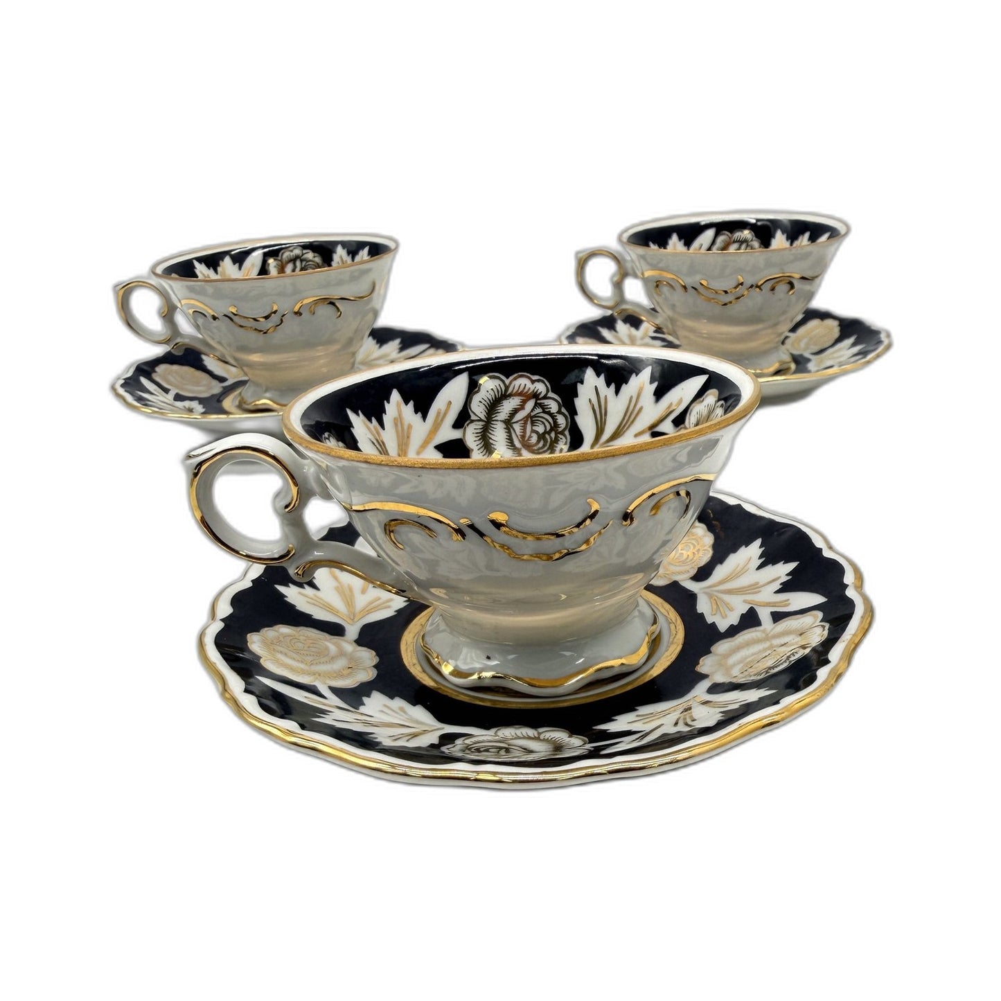 Bavaria Germany Maria Theresa Fine Porcelain 4 Expresso Cup & 6 Saucers Set