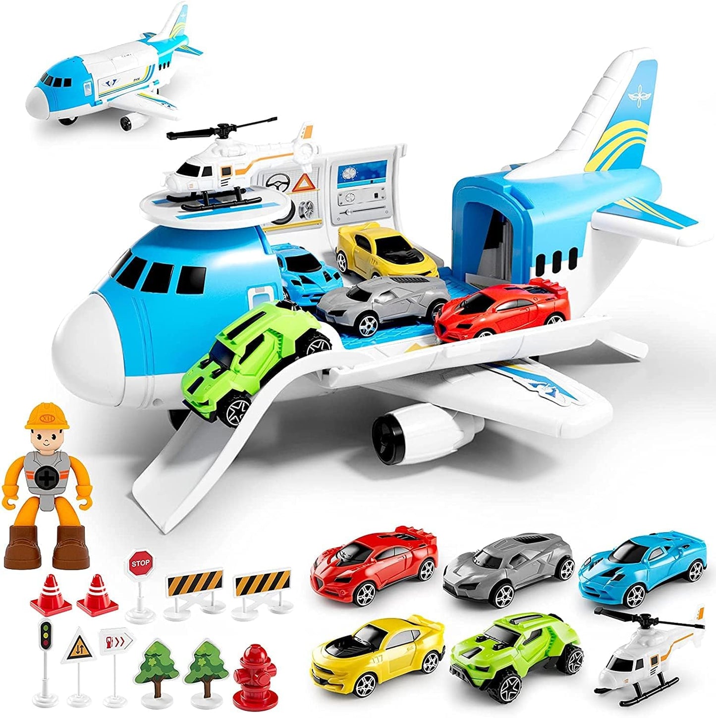 KANG DI LA Large Multicolor Aircraft Plastic Toy Cargo Plane for Kids & DEMO