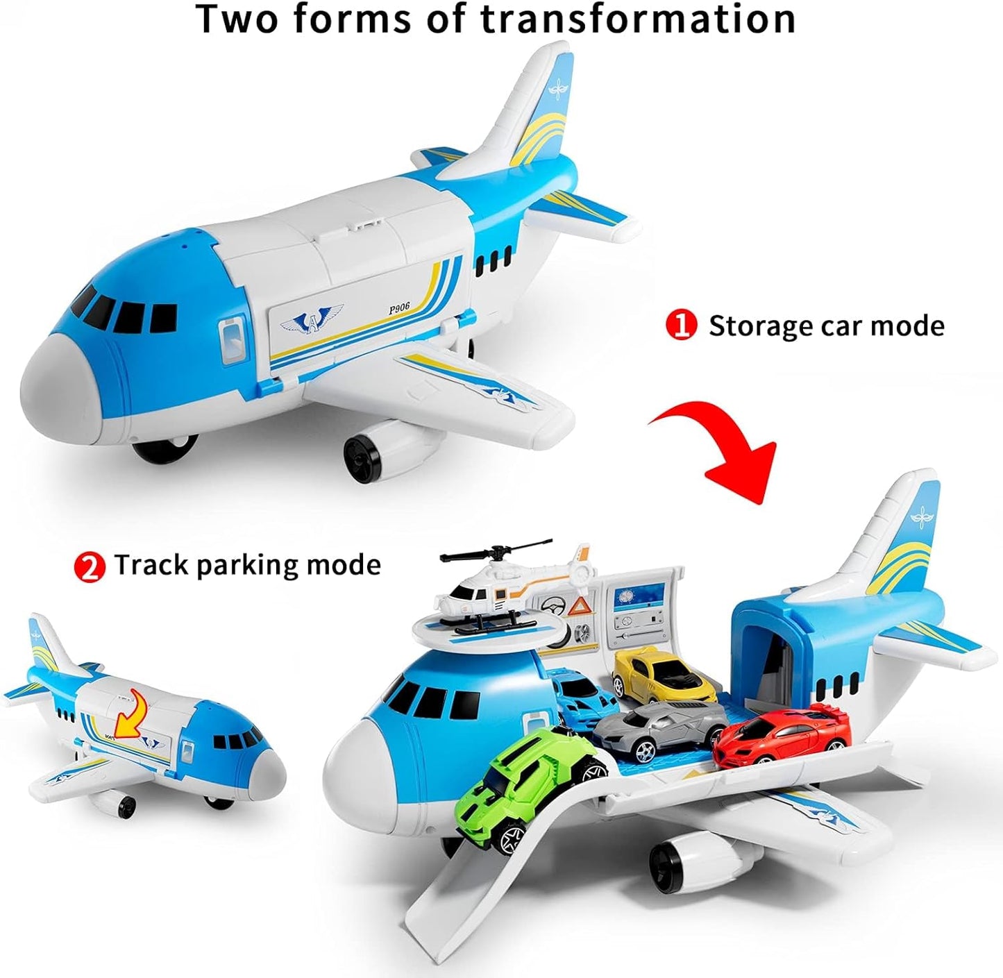 KANG DI LA Large Multicolor Aircraft Plastic Toy Cargo Plane for Kids & DEMO