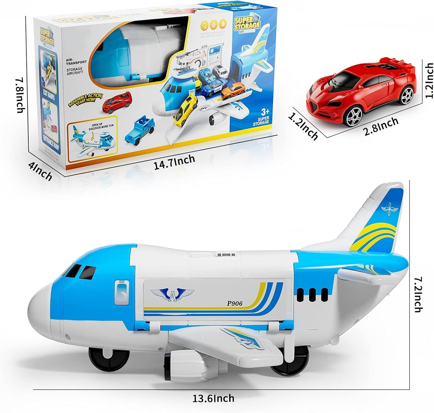 KANG DI LA Large Multicolor Aircraft Plastic Toy Cargo Plane for Kids & DEMO