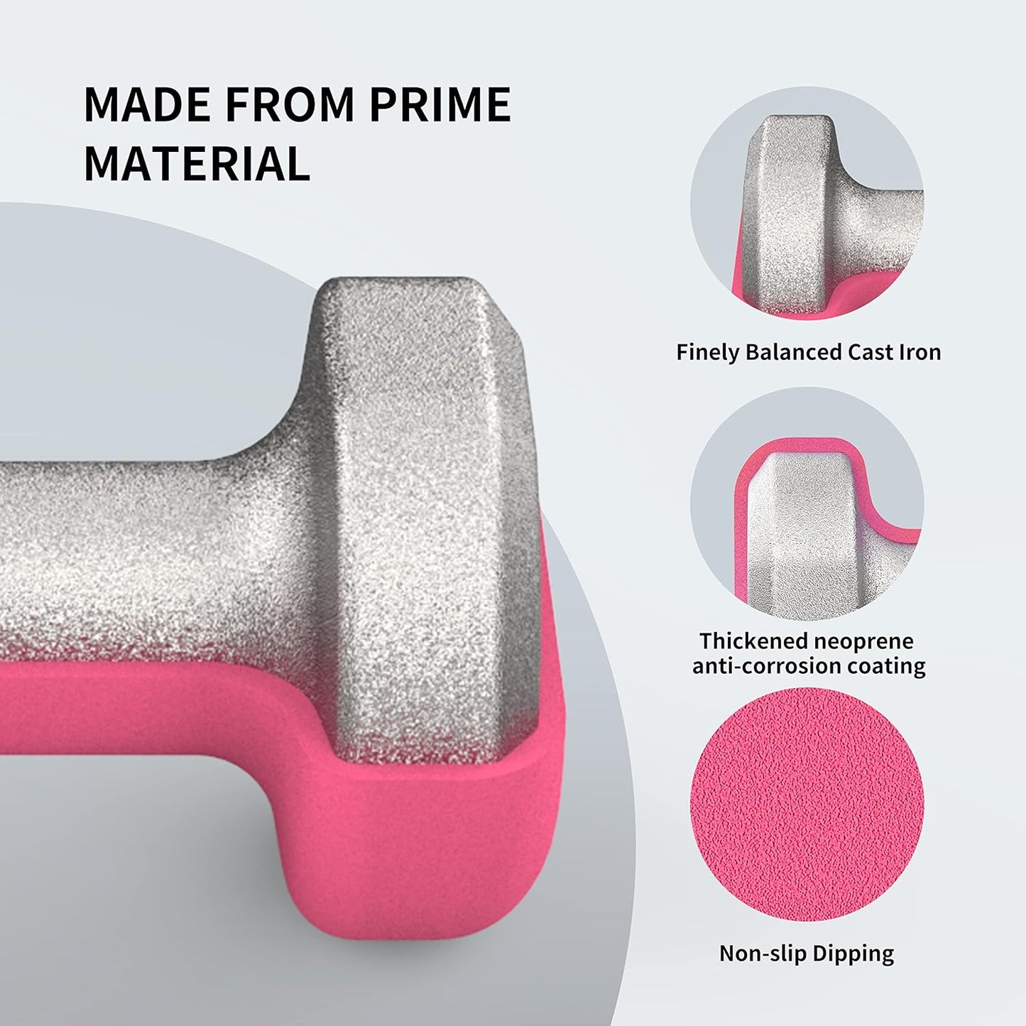 PROIRON Neoprene Dumbbells 2x 1KG Anti-Slip Soft-Touch Grip Hand Weight PINK NEW