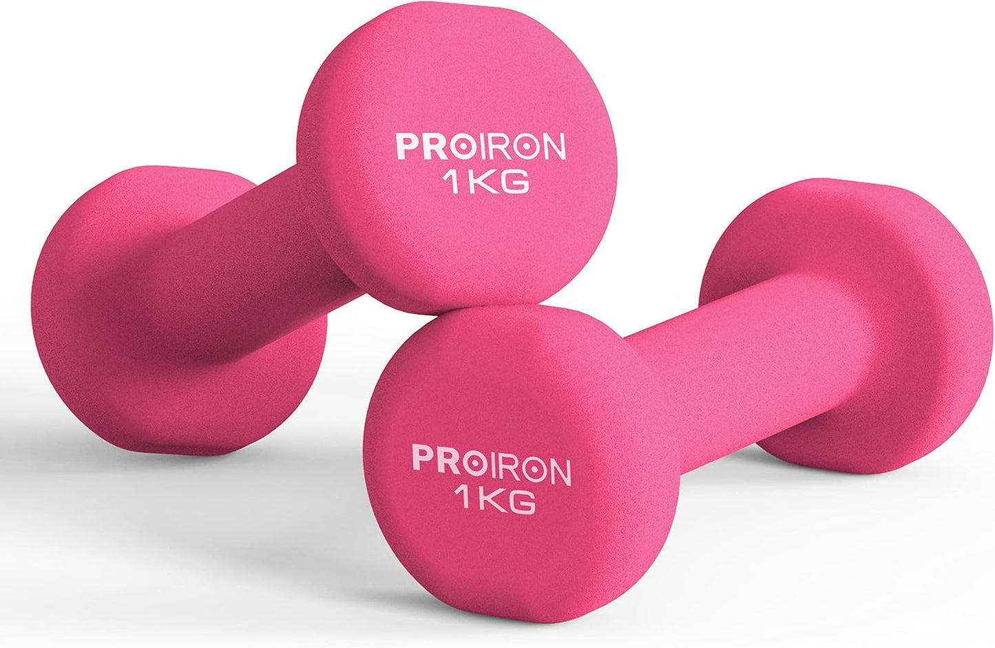 PROIRON Neoprene Dumbbells 2x 1KG Anti-Slip Soft-Touch Grip Hand Weight PINK NEW