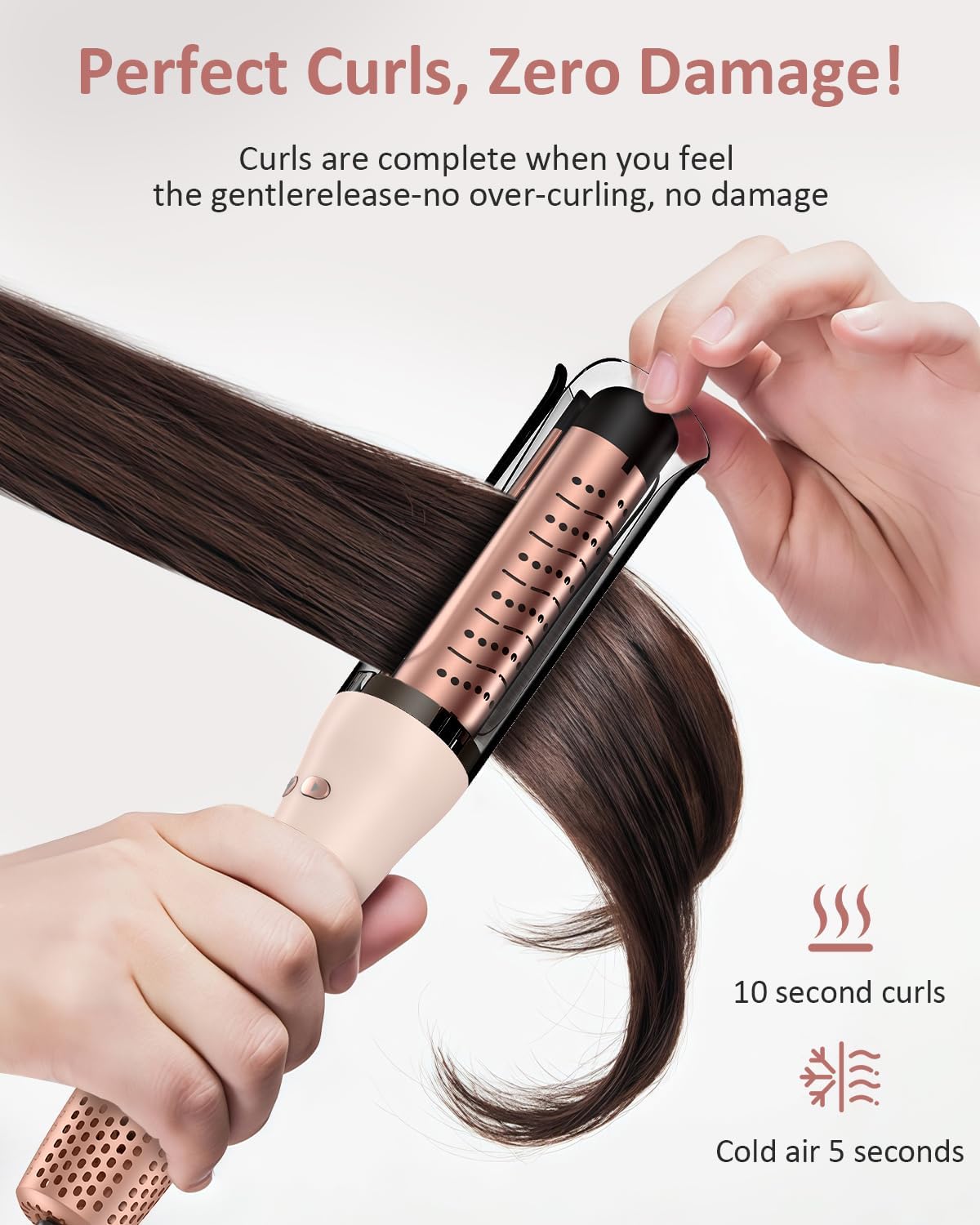 YGOVVK Automatic Curling Iron Rose Gold Portable Hair Curler NEW