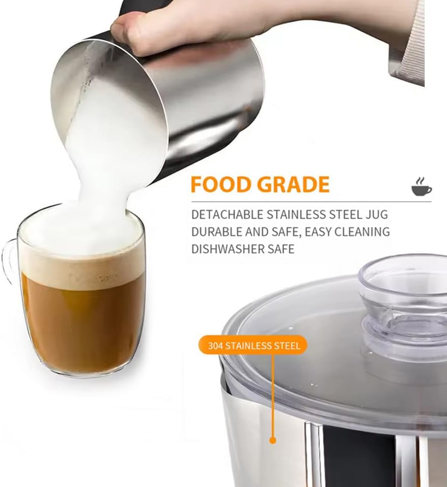 DBDKNQGB Instant 4-in-1 Milk Frother and Steamer with Stainless Steel NEW