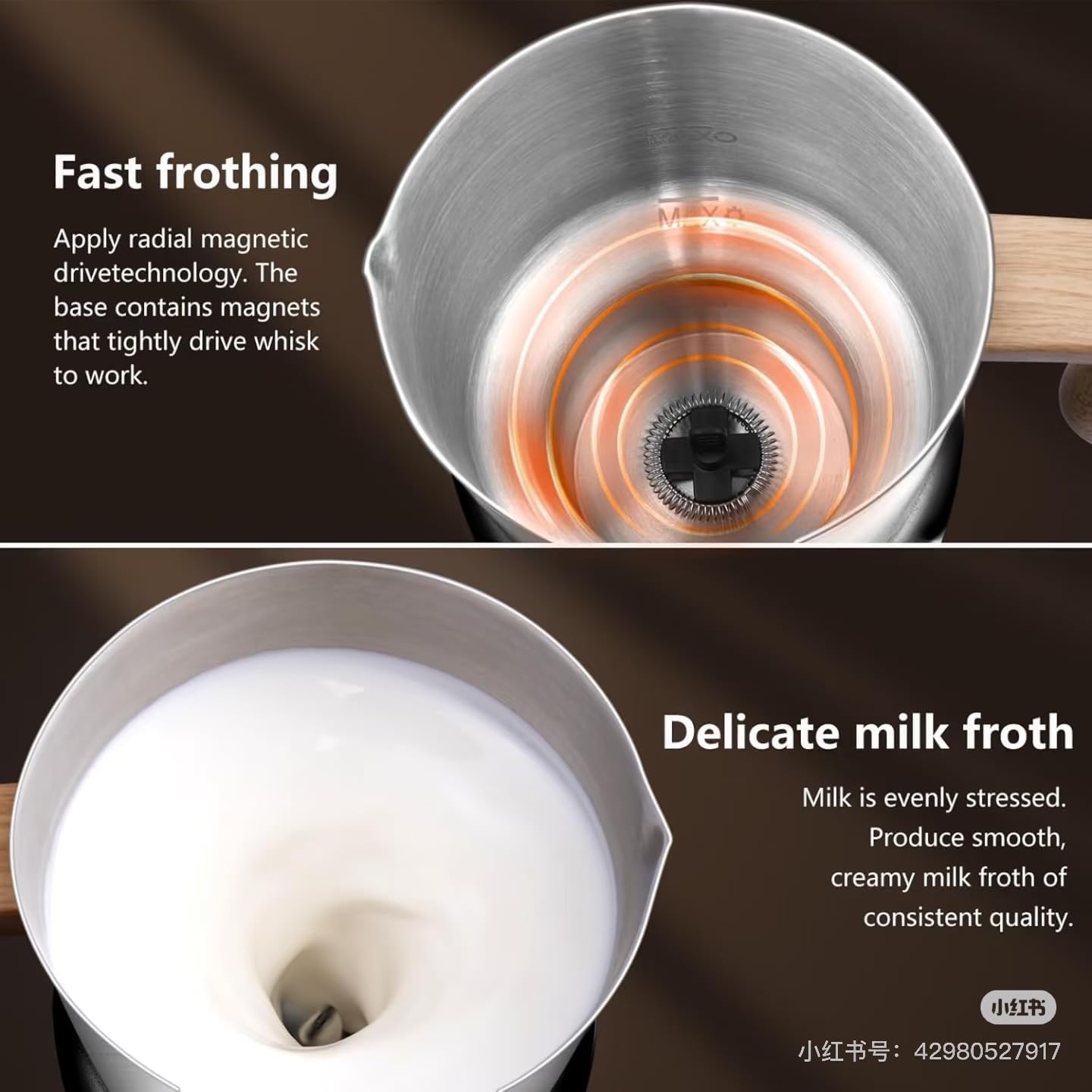 DBDKNQGB Instant 4-in-1 Milk Frother and Steamer with Stainless Steel NEW