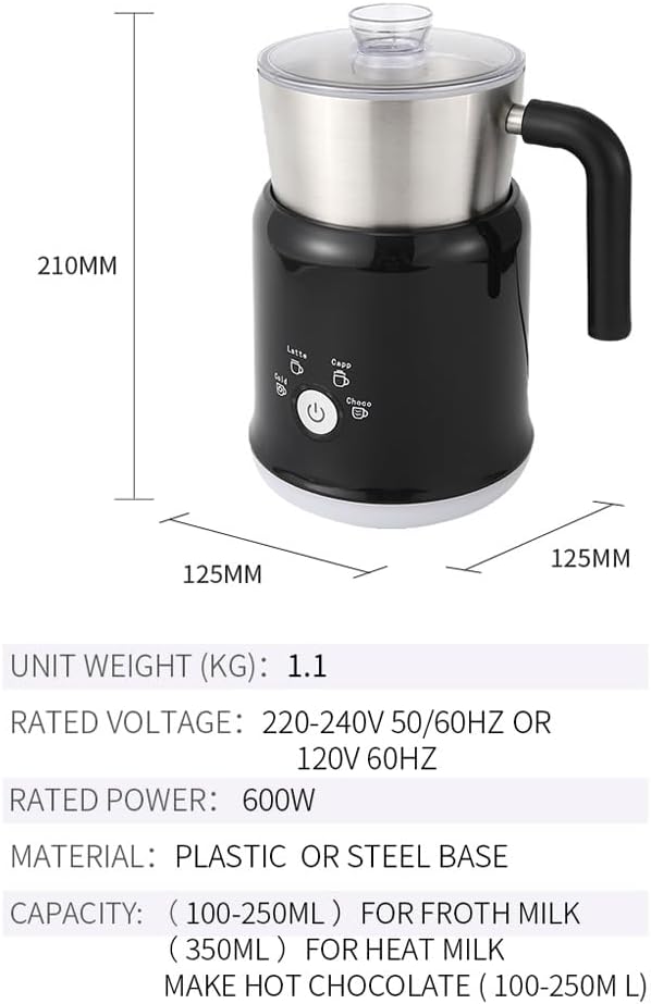 DBDKNQGB Instant 4-in-1 Milk Frother and Steamer with Stainless Steel NEW