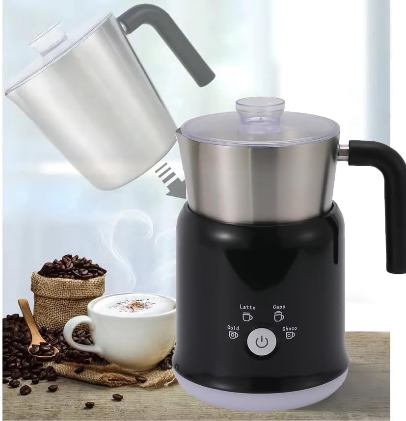DBDKNQGB Instant 4-in-1 Milk Frother and Steamer with Stainless Steel NEW