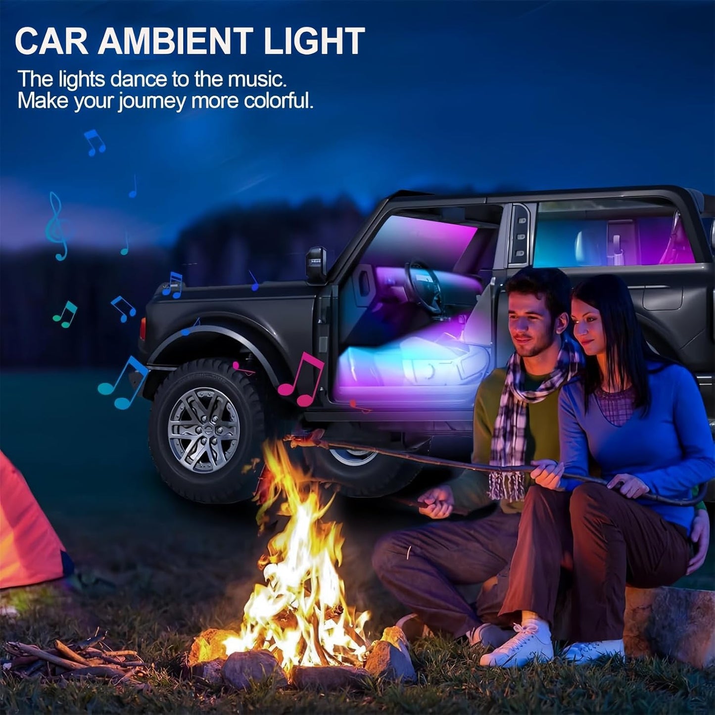 Cooloops Multicolor Neon Light Kit Acrylic Interior Car LED 10-in-1 App DEMO