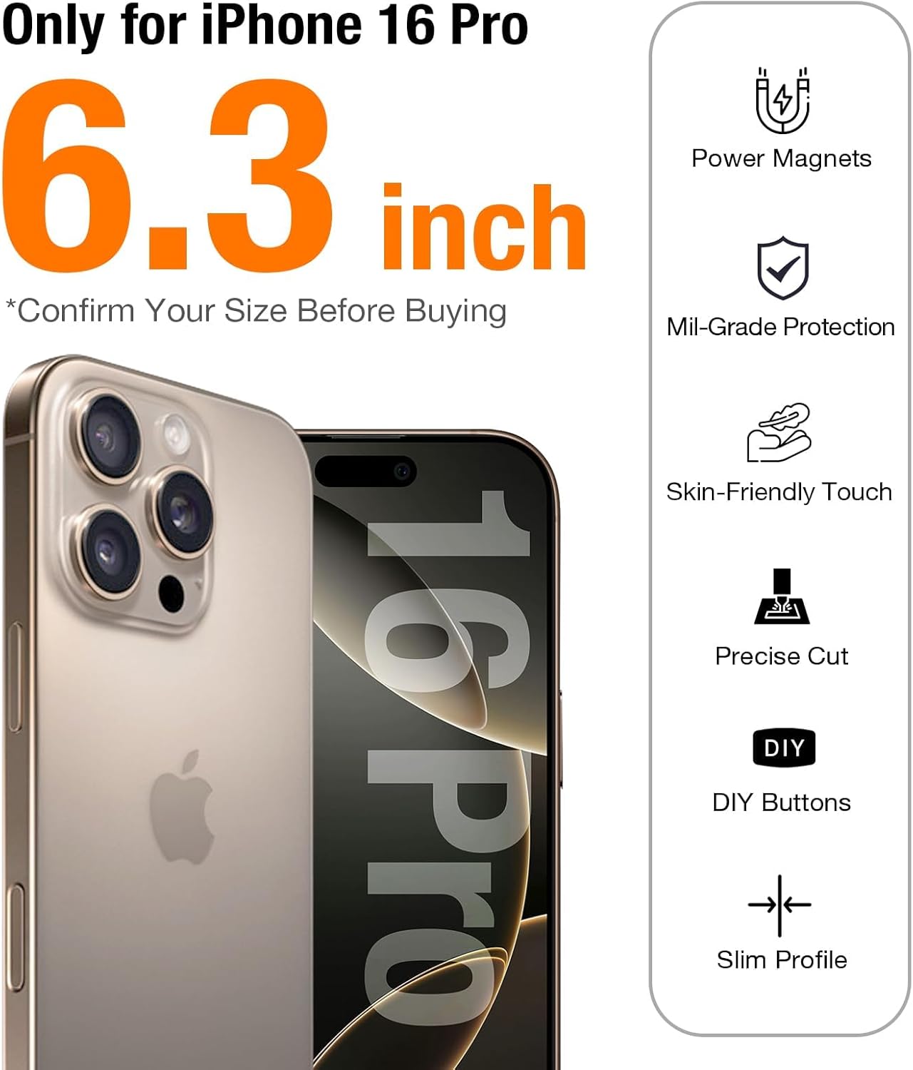 TORRAS Shockproof Basic Cases Military Grade Protective Case iPhone 16 Pro NEW