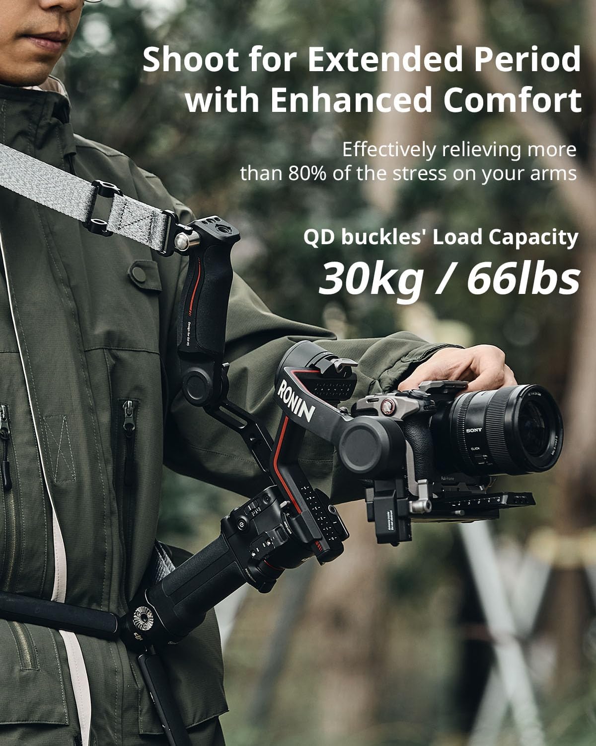 SMALLRIG Weight-Reducing Shoulder Strap for Handheld Stabilisers Black DEMO
