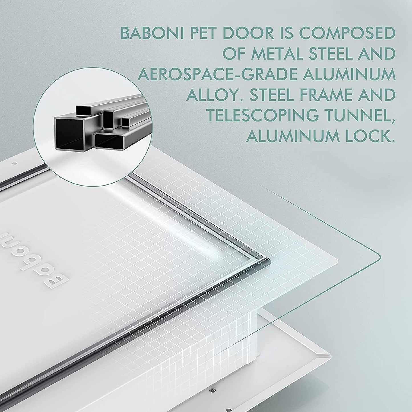 Baboni 3-Flap Doors Pet Door Medium Steel Frame Telescoping Tunnel DEMO