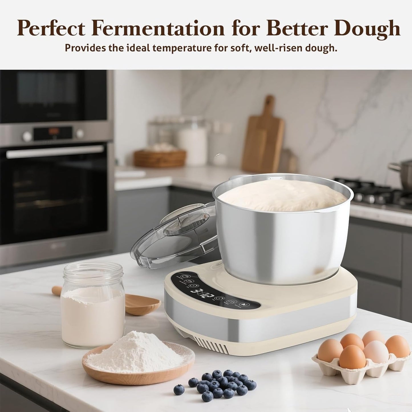 ADVWIN 7L Beige Stand Mixer with Kneading & Ferment Functions for Baking NEW