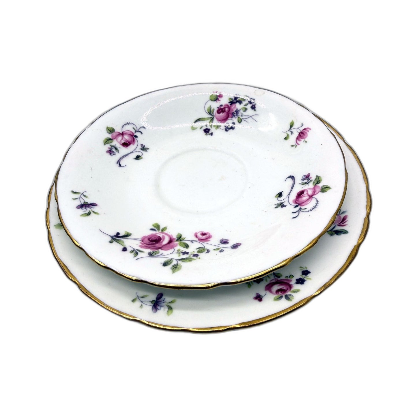 VINTAGE 10Piece Assorted Brands Floral Fine Bone China Saucer & Small Plate Set