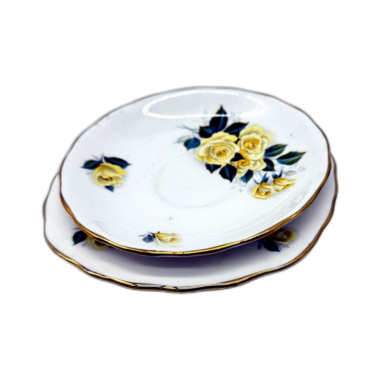 VINTAGE 10Piece Assorted Brands Floral Fine Bone China Saucer & Small Plate Set