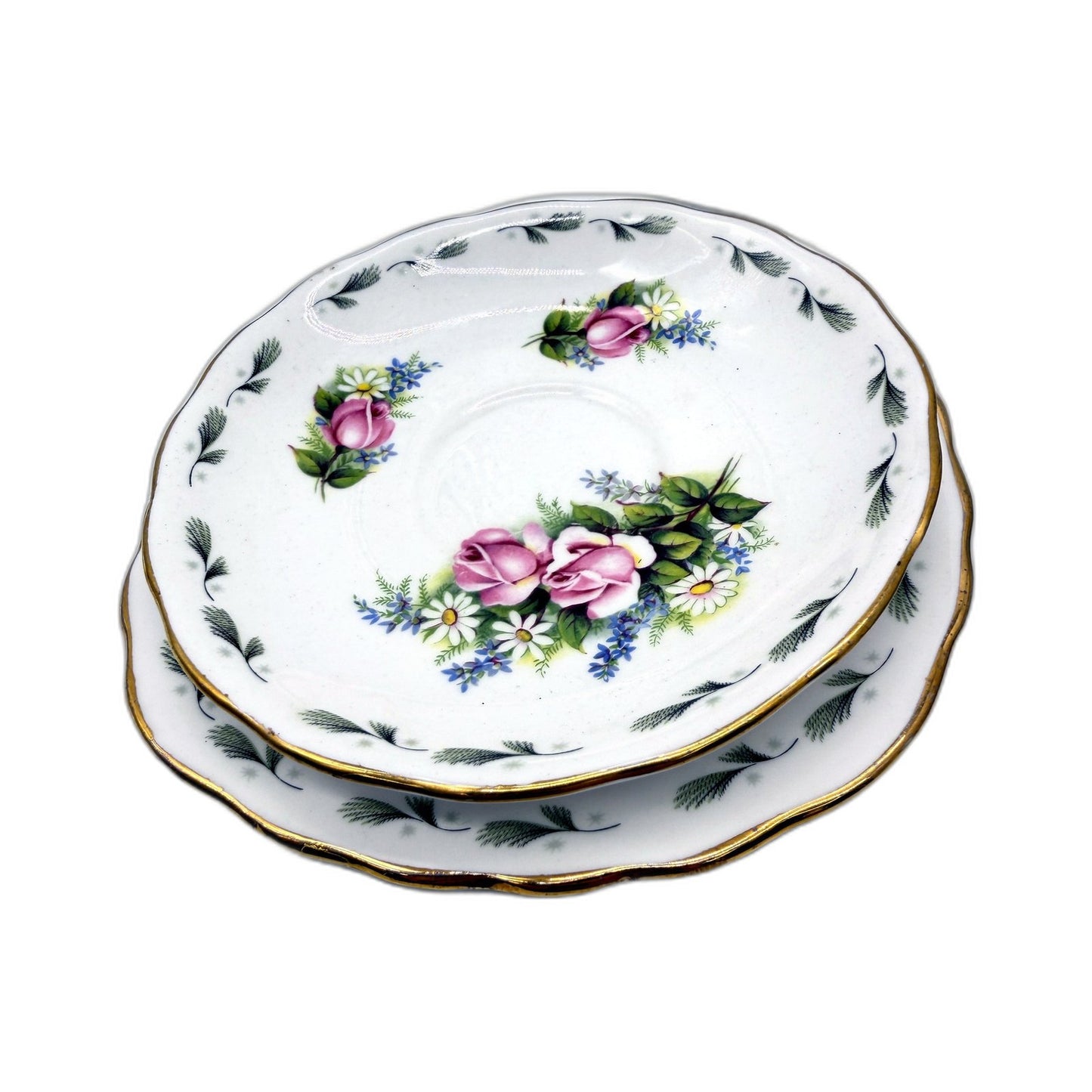 VINTAGE 10Piece Assorted Brands Floral Fine Bone China Saucer & Small Plate Set