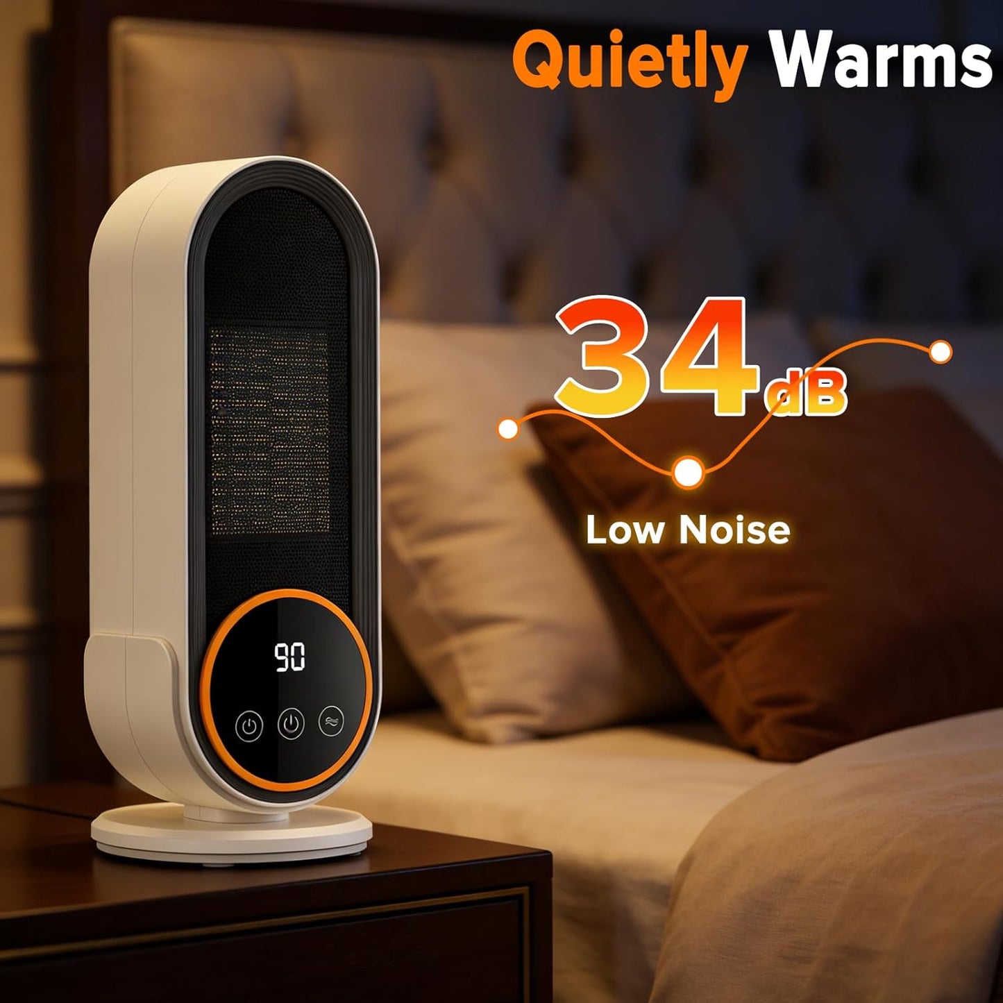 Yakiter 1200W PTC Ceramic Portable Space Heater with Timer Efficient DEMO