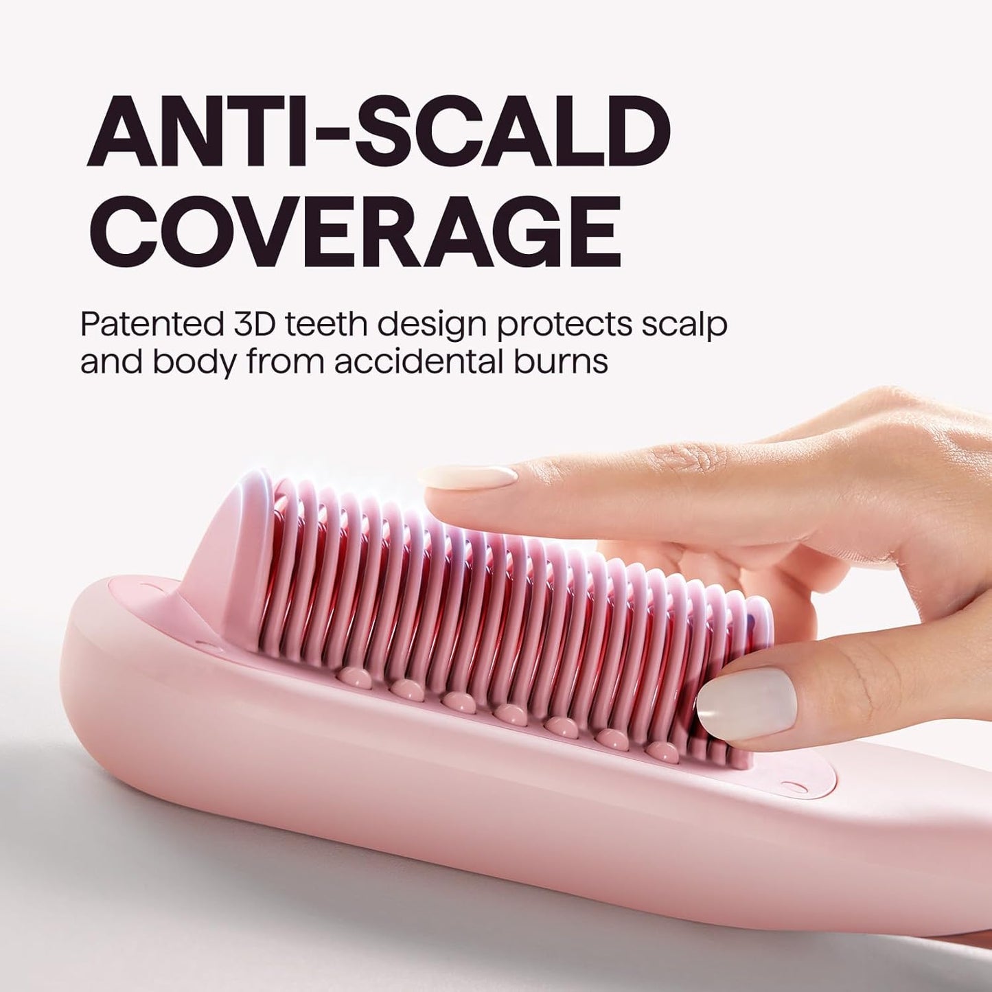 wavytalk Pro Ceramic Pink Steam Hair Straightener Brush for Smooth, Silky DEMO