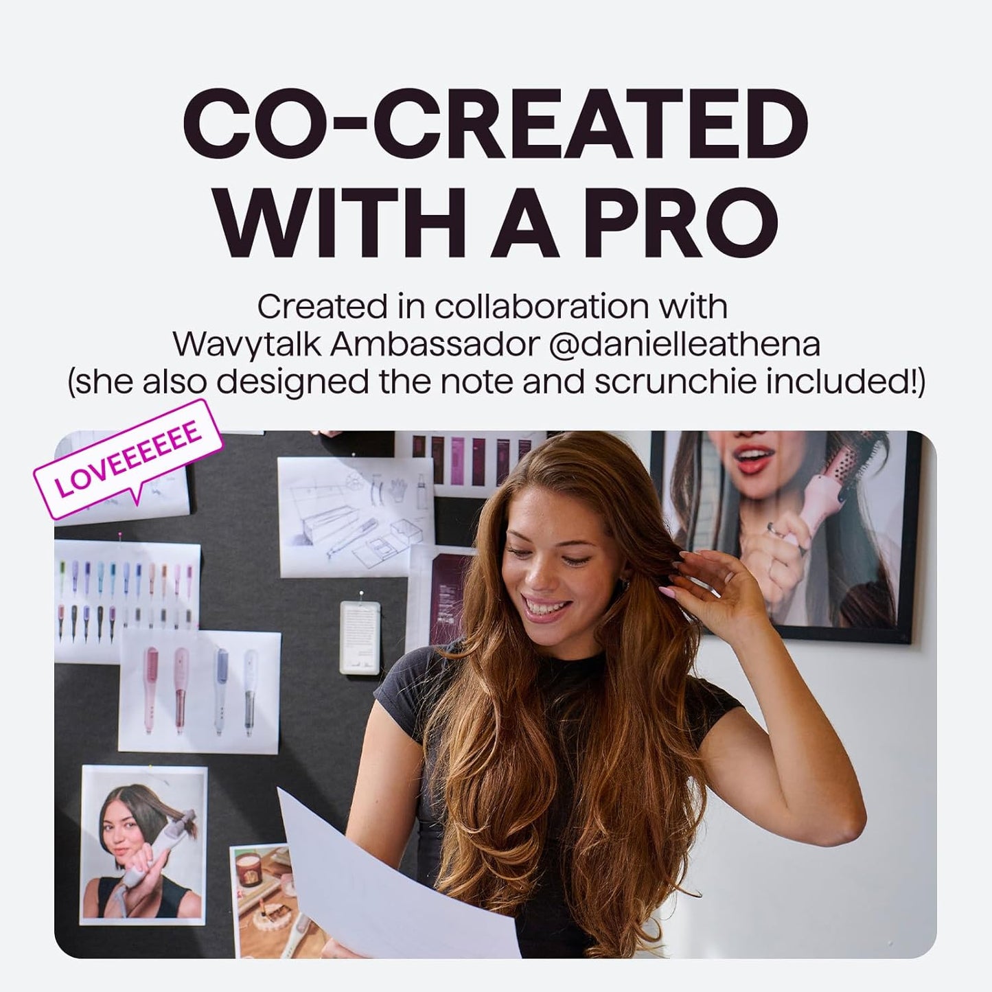 wavytalk Pro Ceramic Pink Steam Hair Straightener Brush for Smooth, Silky DEMO