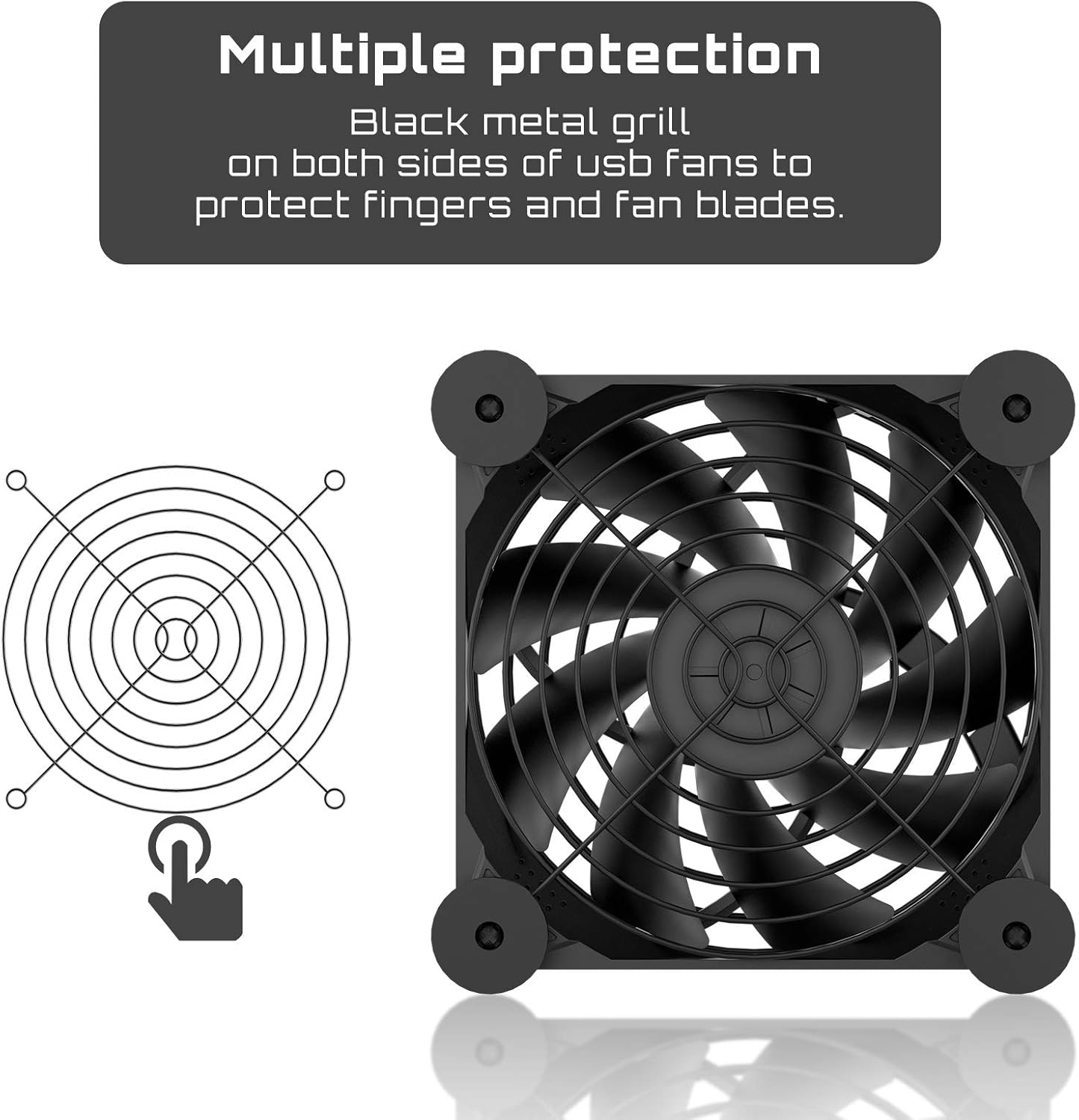 upHere Quiet USB Fans USB Powered Computer Cooling Fan with 3-Speed DEMO