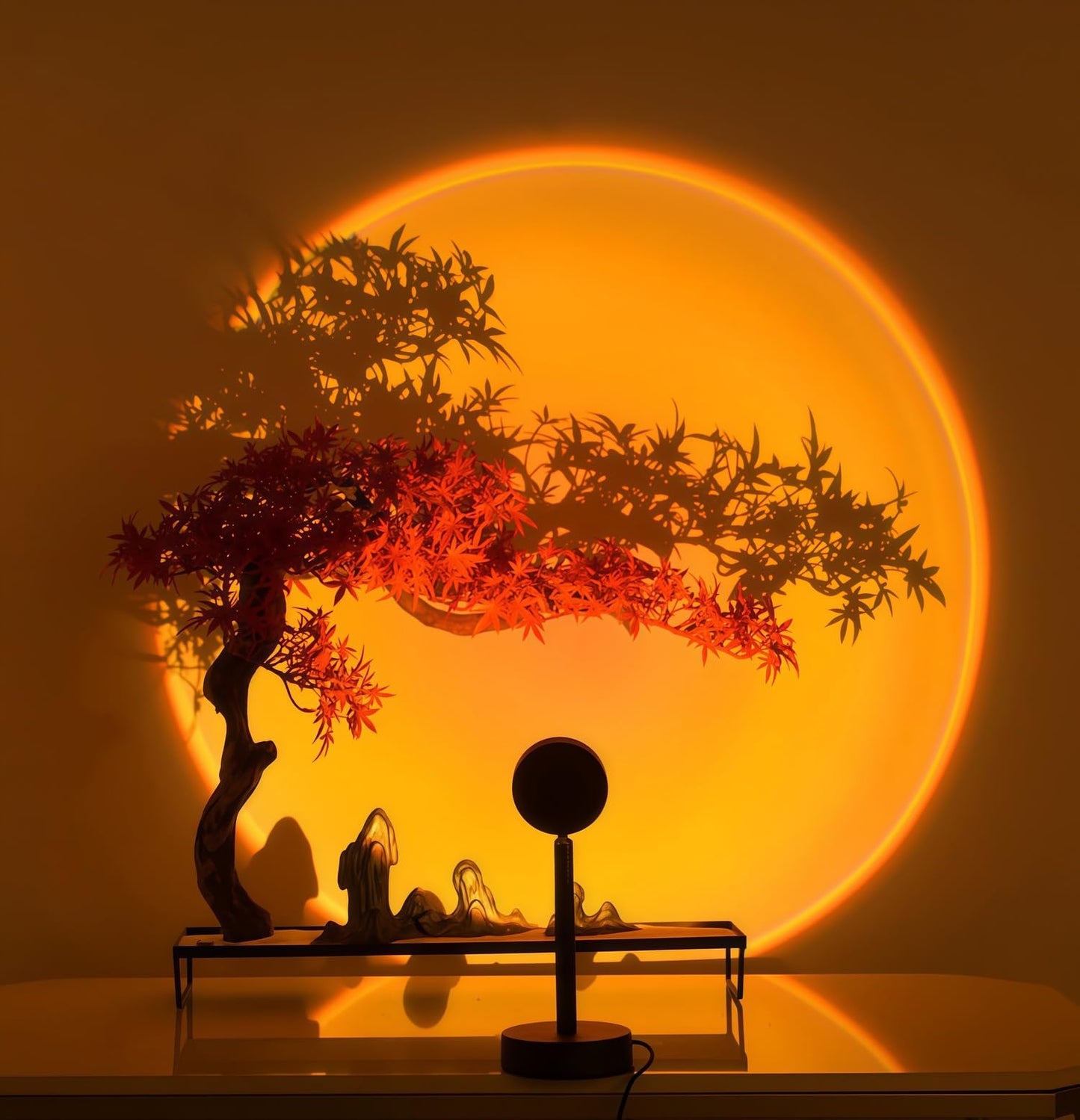 LEKEONE 16 Color Changing Sunset Lamp Projector Night Light for Bedroom, DEMO