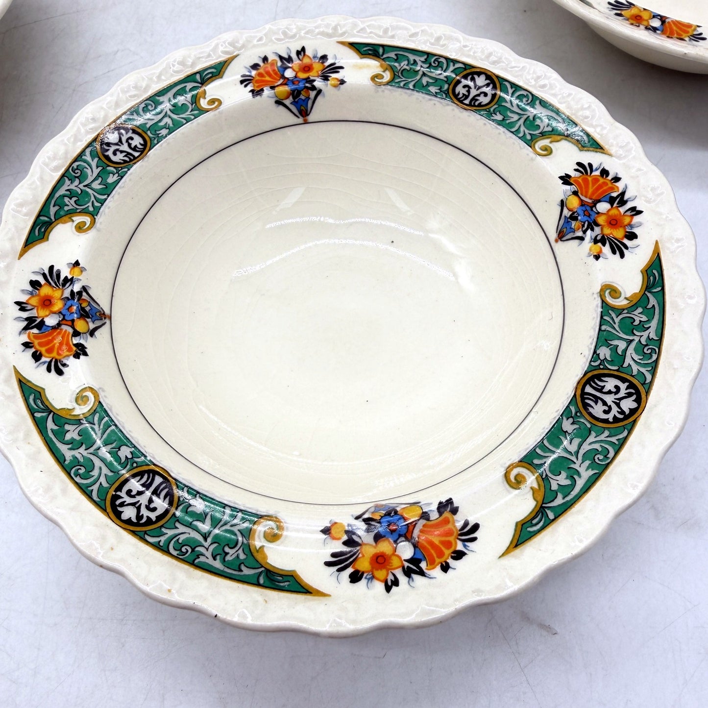 VINTAGE Myott Son & Co 6-Piece Ceramic Serving Bowl Set with Floral Pattern
