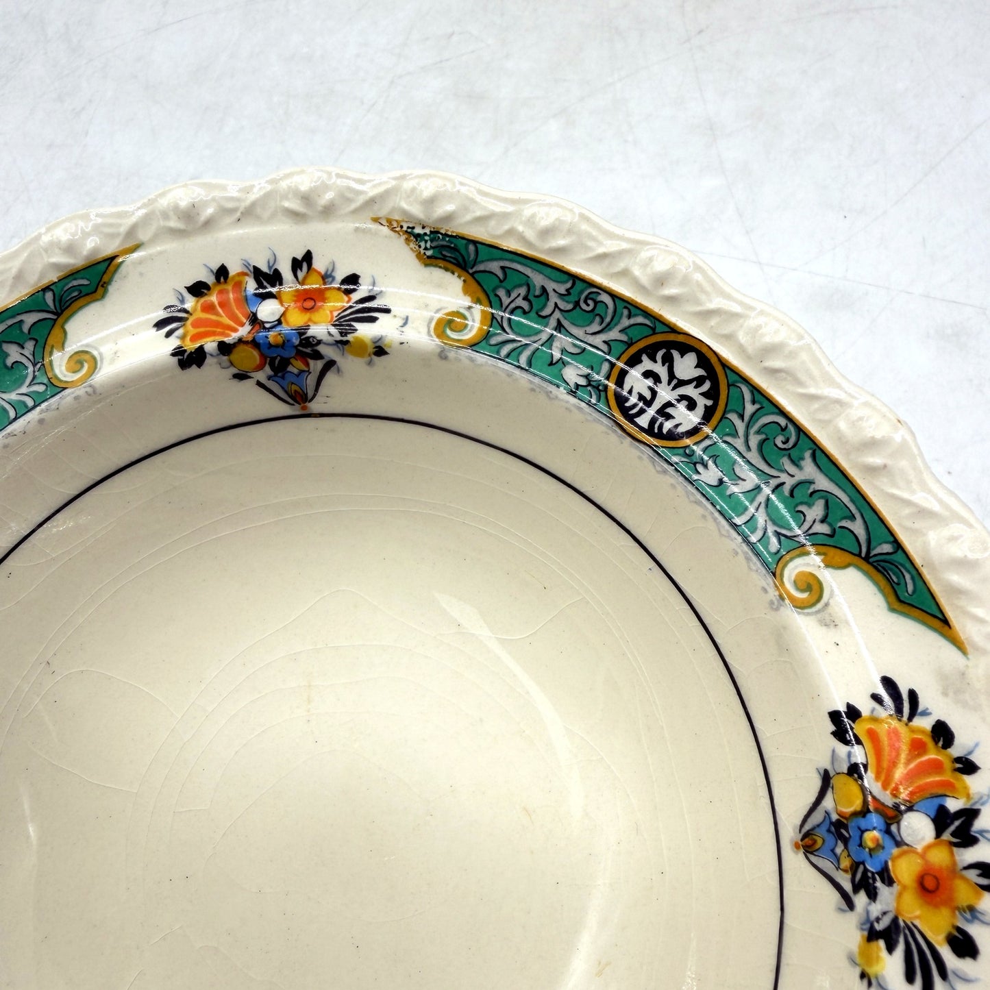VINTAGE Myott Son & Co 6-Piece Ceramic Serving Bowl Set with Floral Pattern